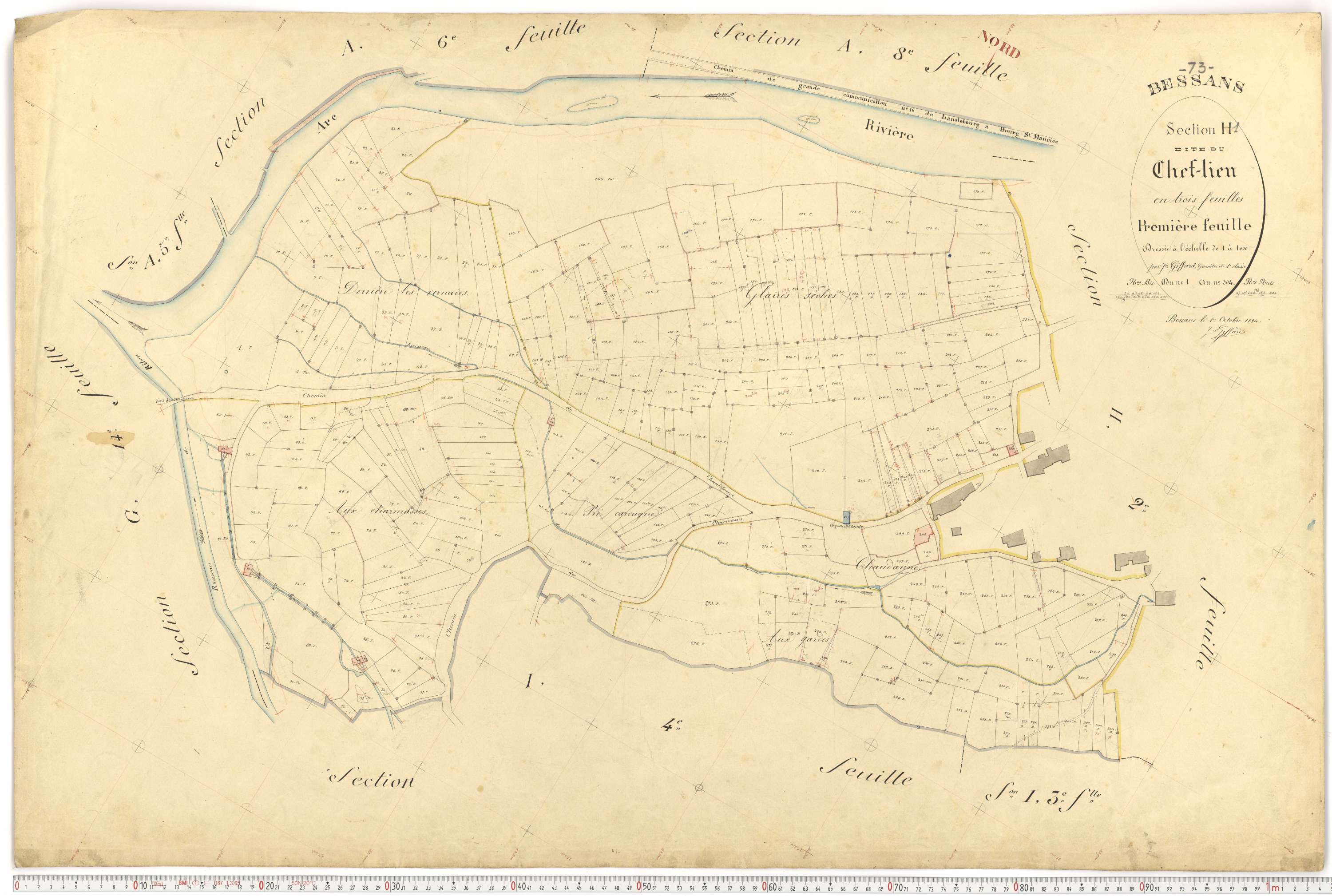 Bessans - Plans cadastraux du premier cadastre français.