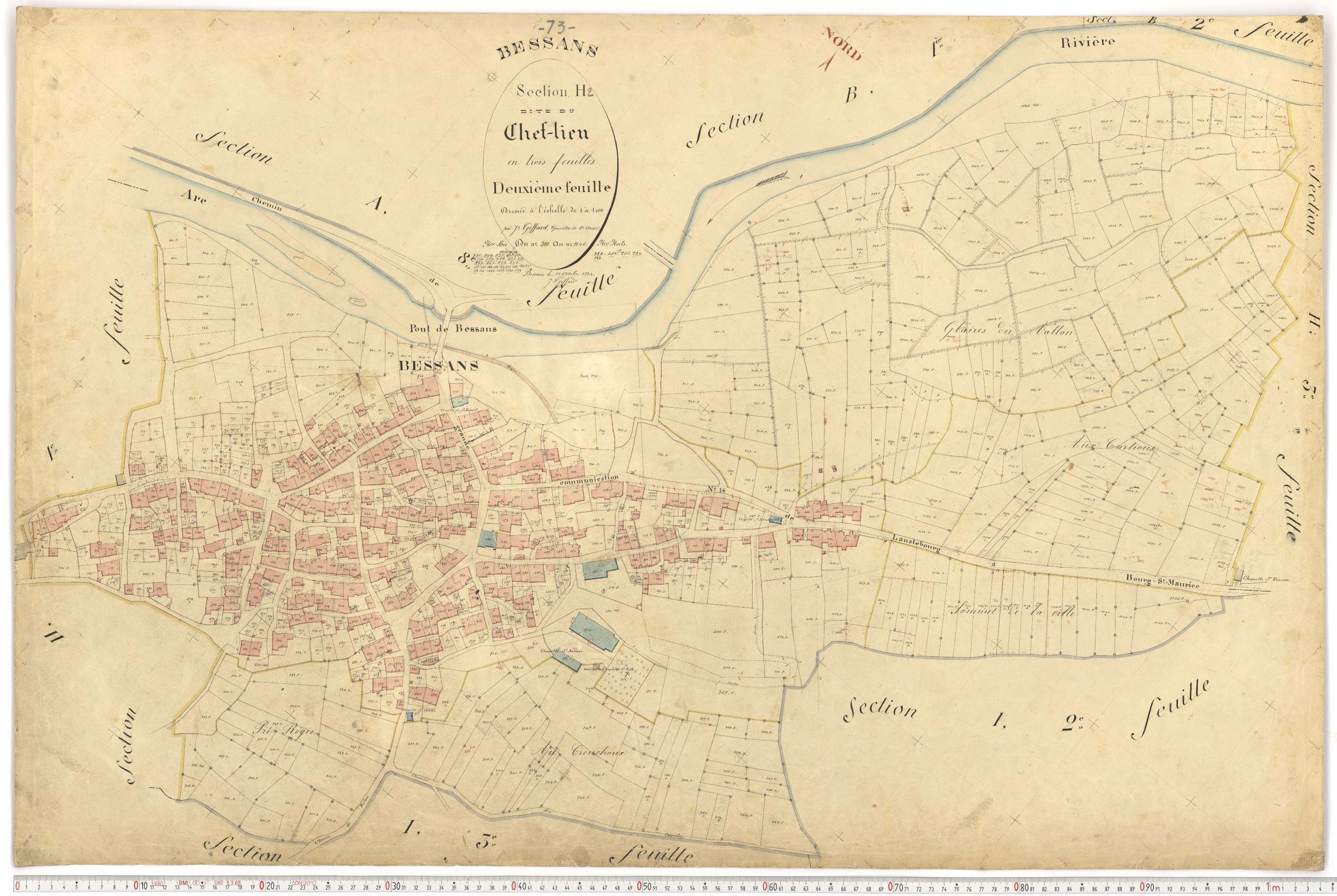 Bessans - Plans cadastraux du premier cadastre français.