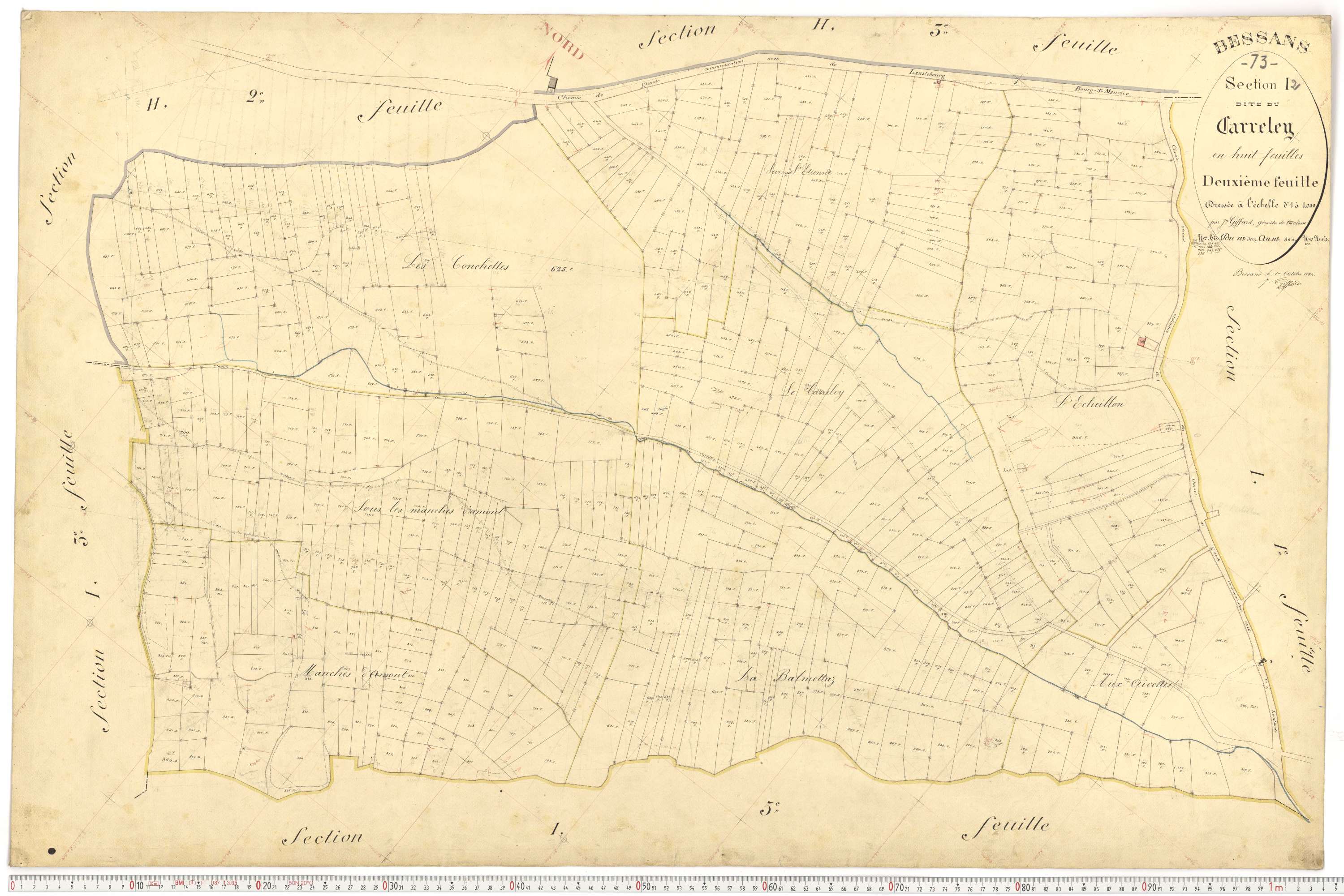Bessans - Plans cadastraux du premier cadastre français.