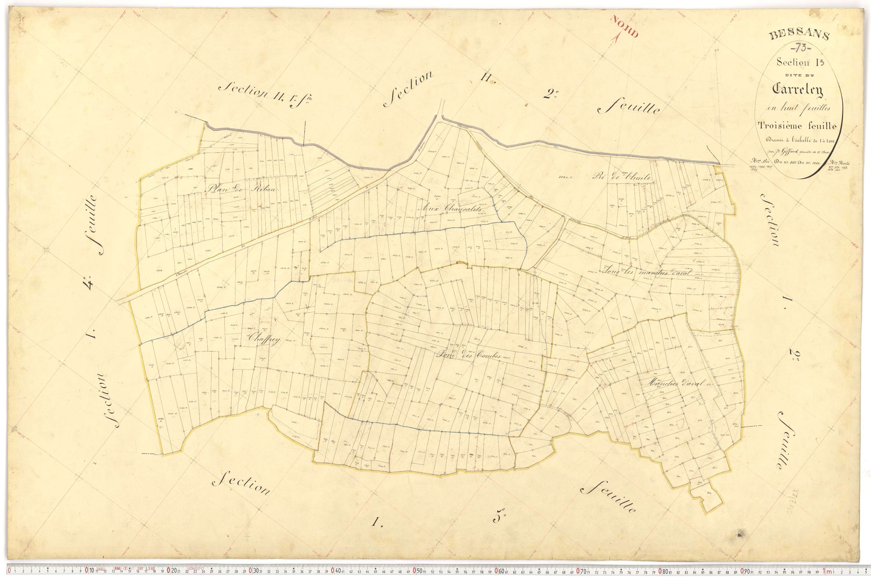 Bessans - Plans cadastraux du premier cadastre français.