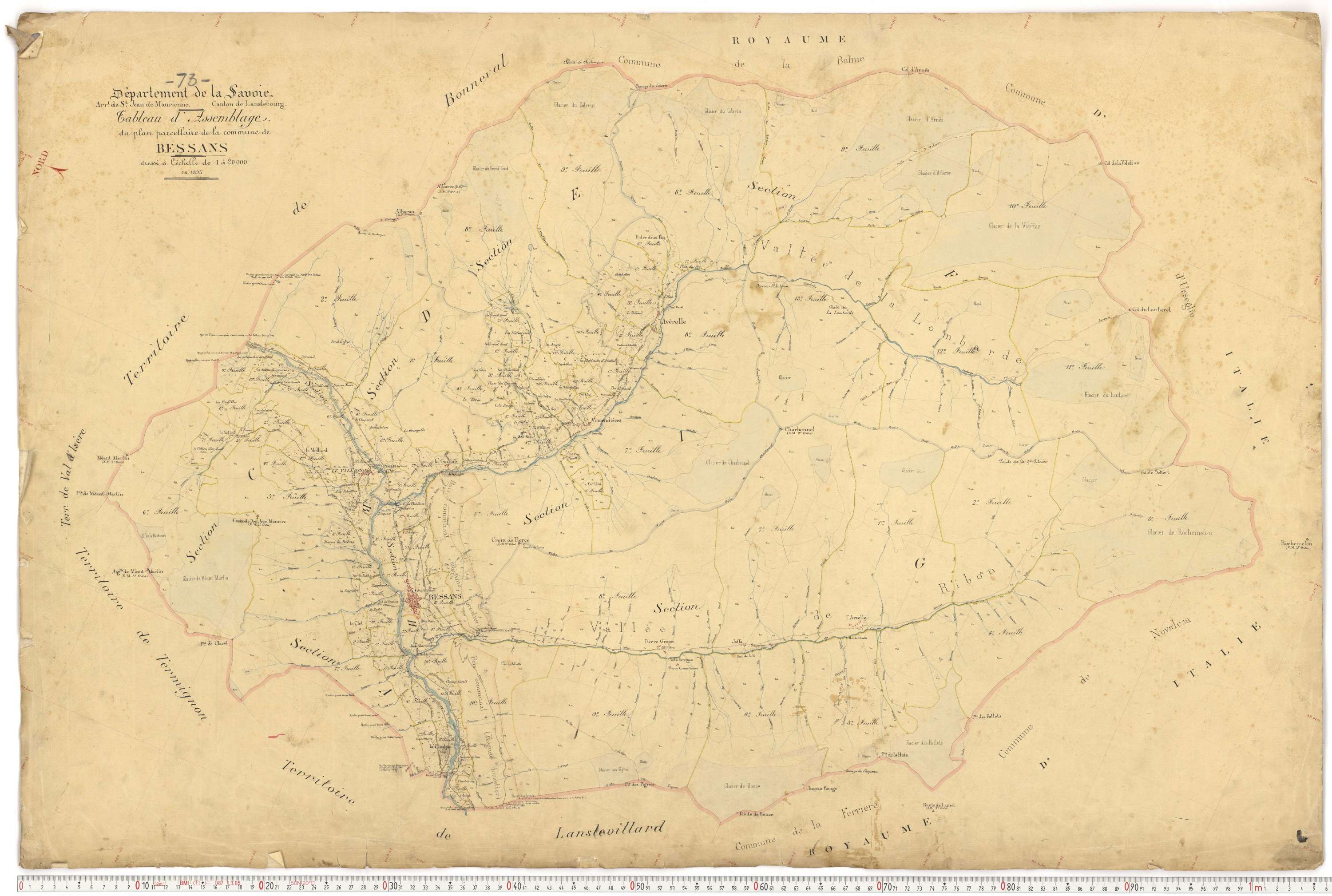 Bessans - Plans cadastraux du premier cadastre français.