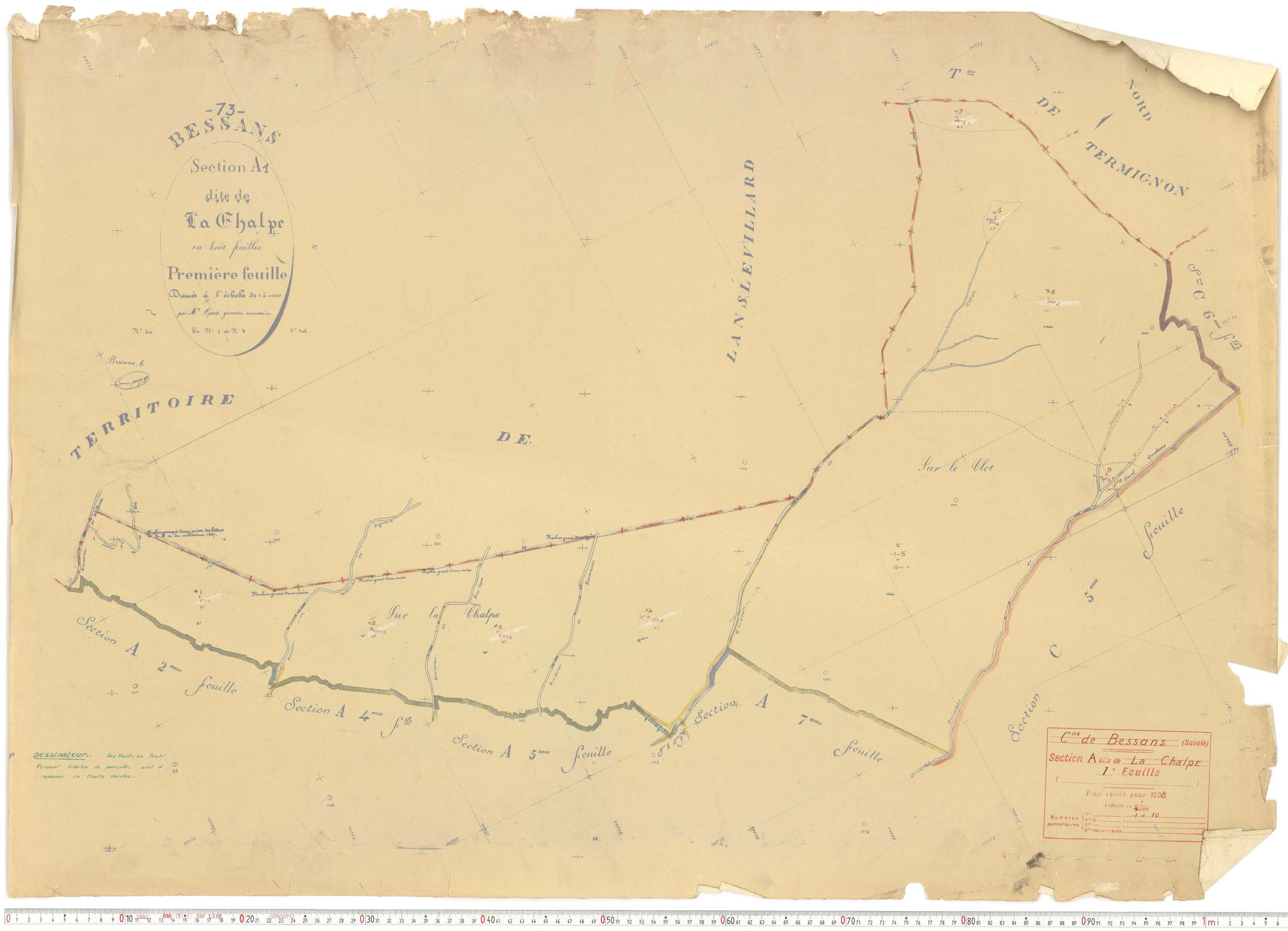 Bessans - Plans cadastraux du cadastre rénové.