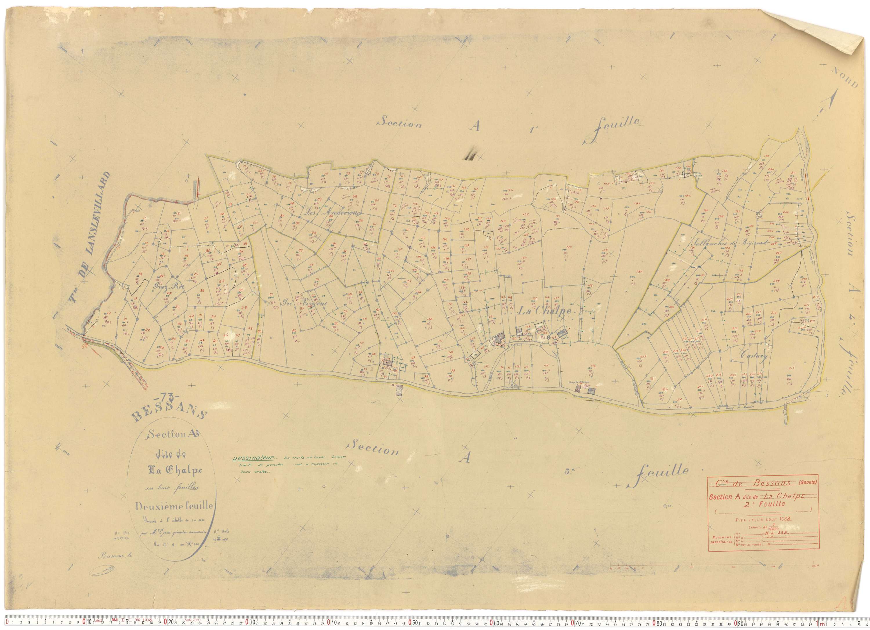 Bessans - Plans cadastraux du cadastre rénové.