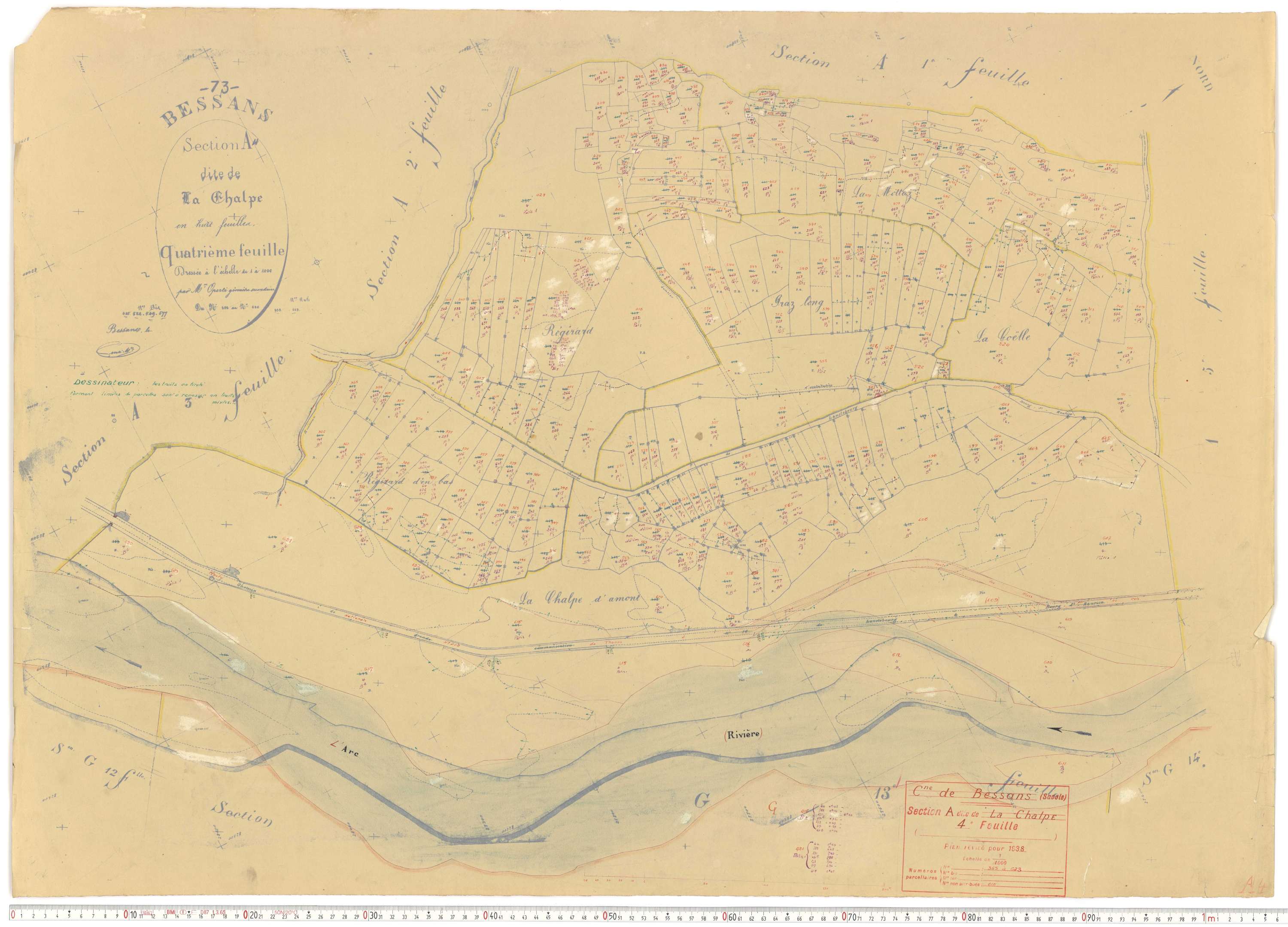 Bessans - Plans cadastraux du cadastre rénové.