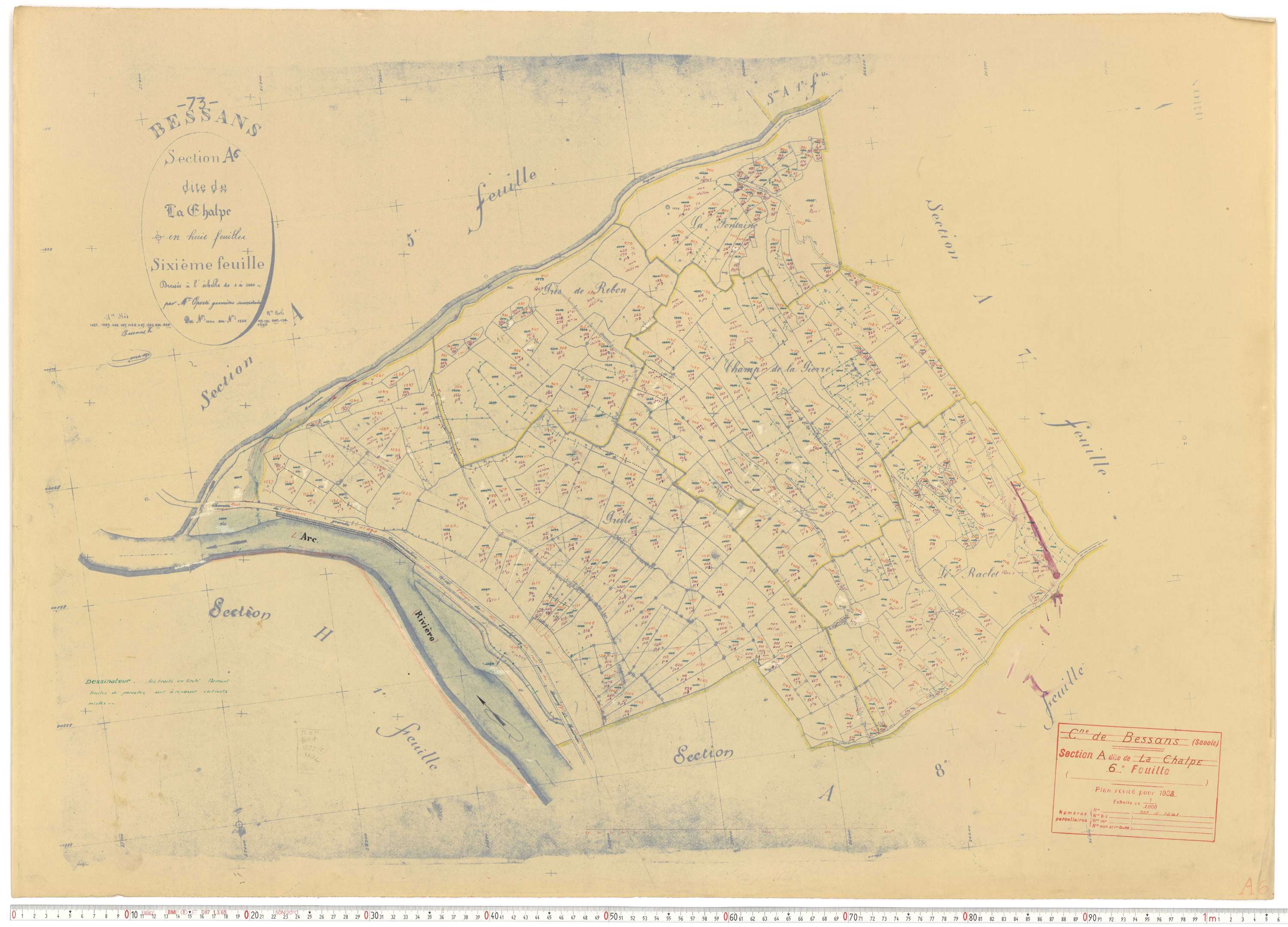 Bessans - Plans cadastraux du cadastre rénové.
