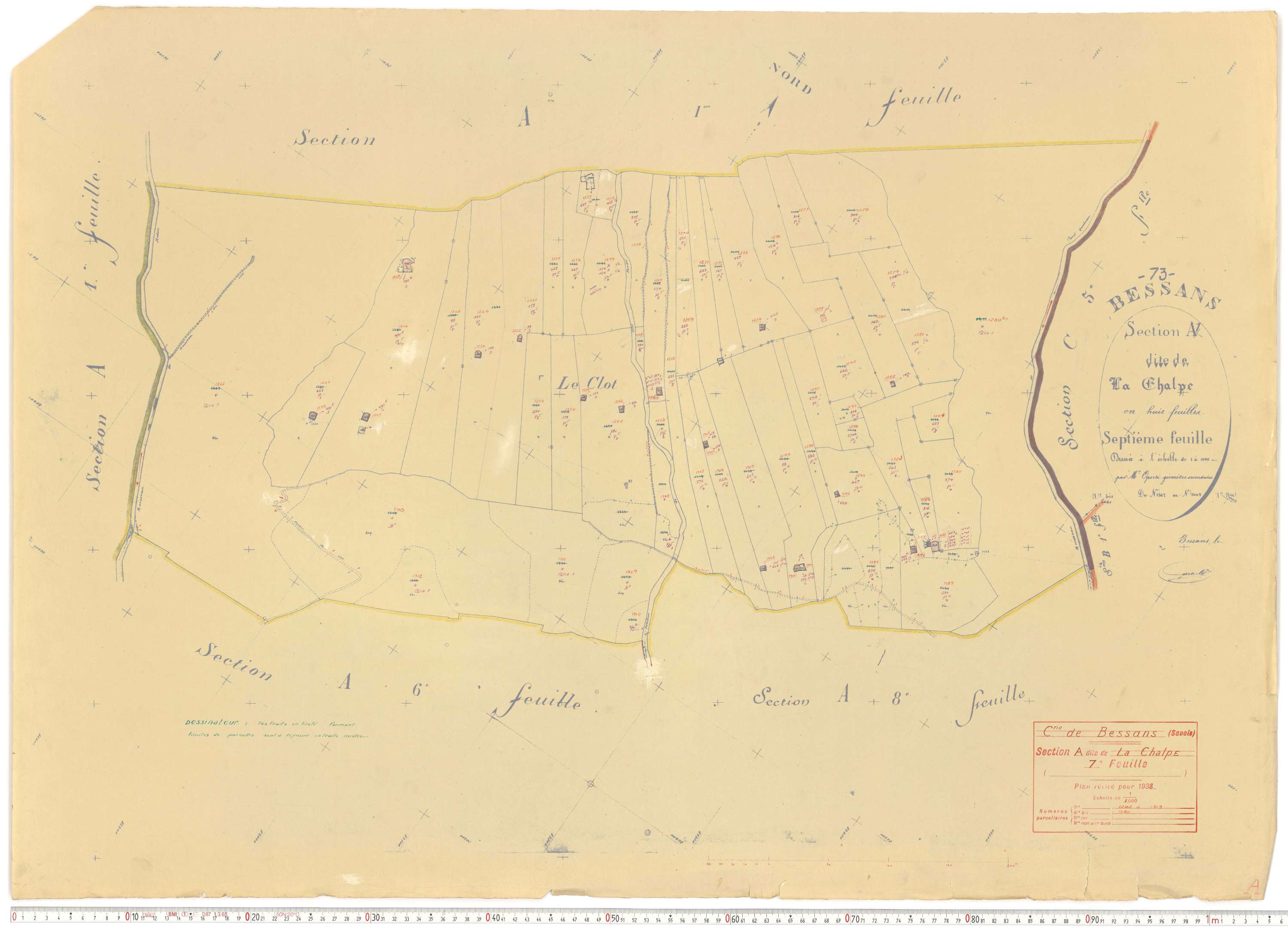 Bessans - Plans cadastraux du cadastre rénové.