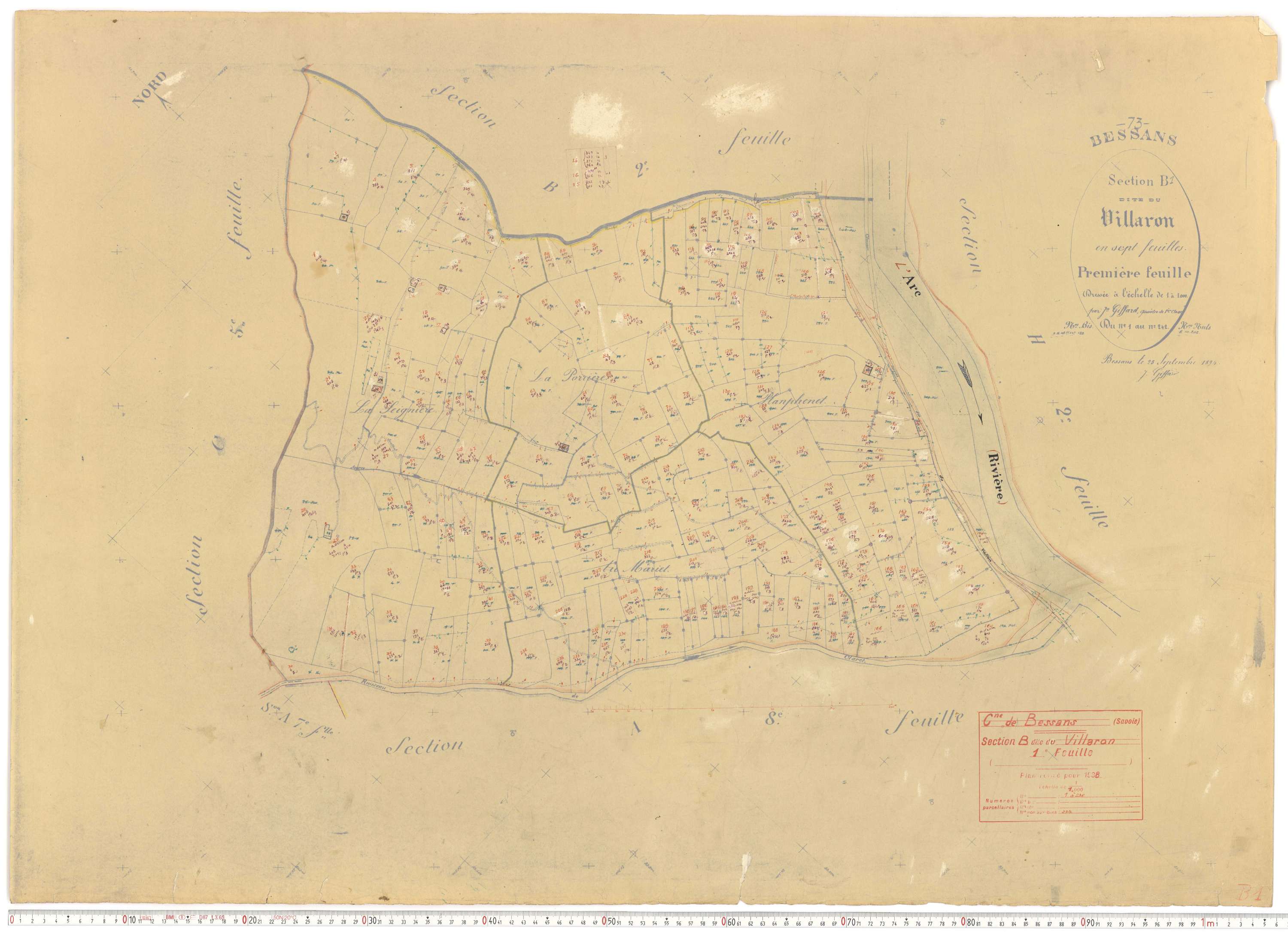 Bessans - Plans cadastraux du cadastre rénové.
