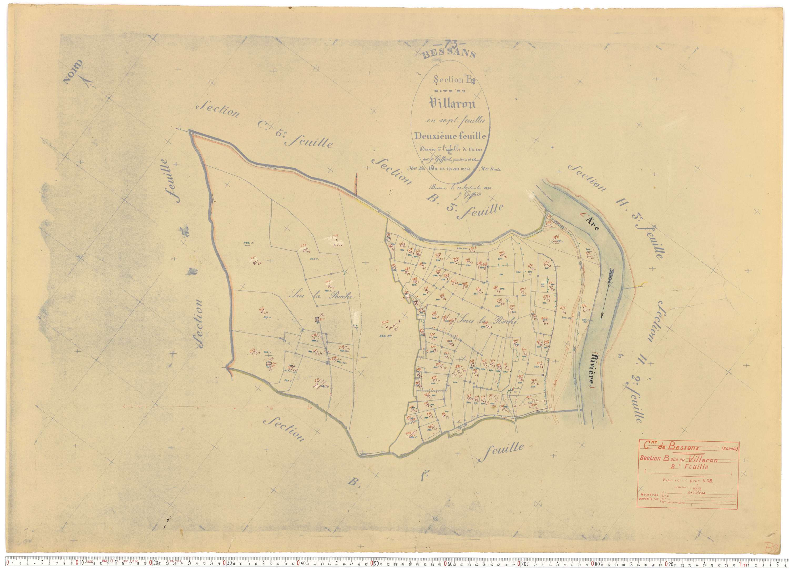 Bessans - Plans cadastraux du cadastre rénové.