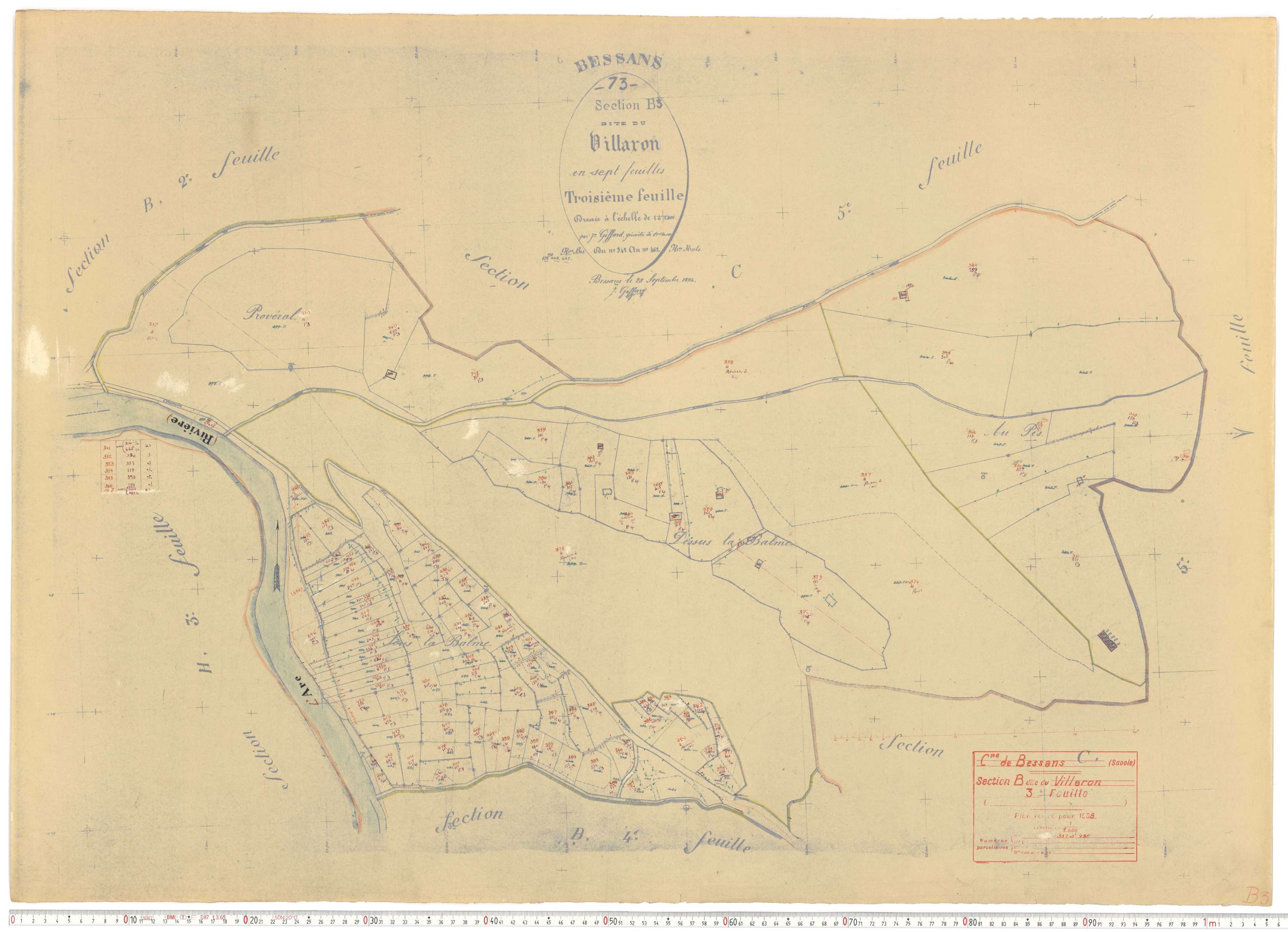 Bessans - Plans cadastraux du cadastre rénové.