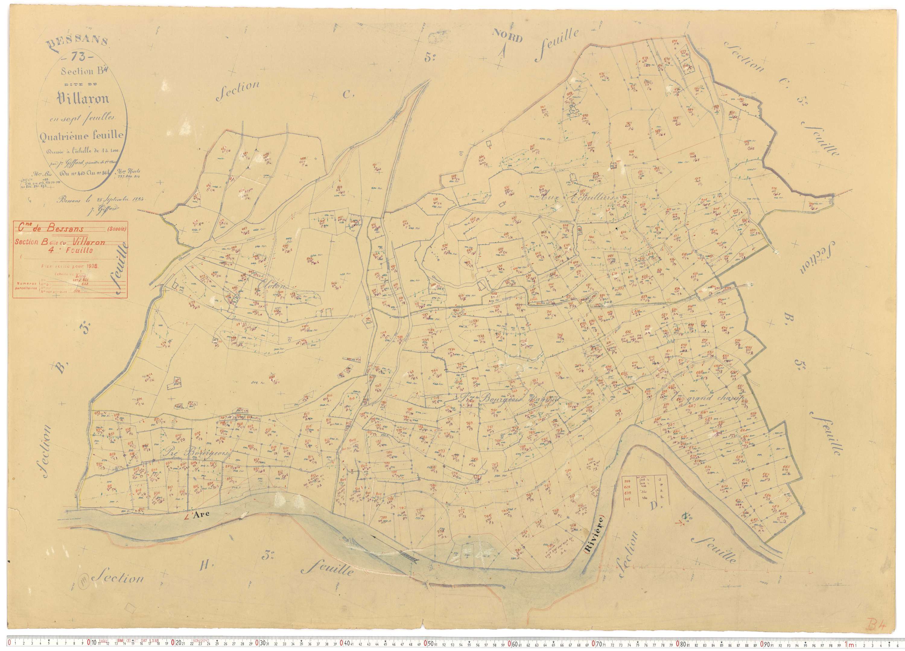 Bessans - Plans cadastraux du cadastre rénové.