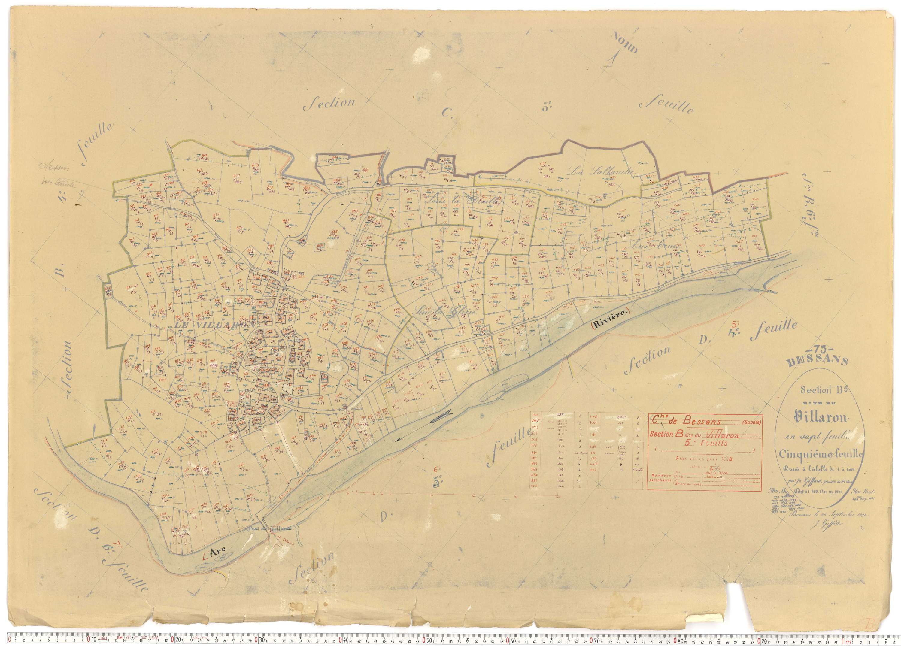 Bessans - Plans cadastraux du cadastre rénové.