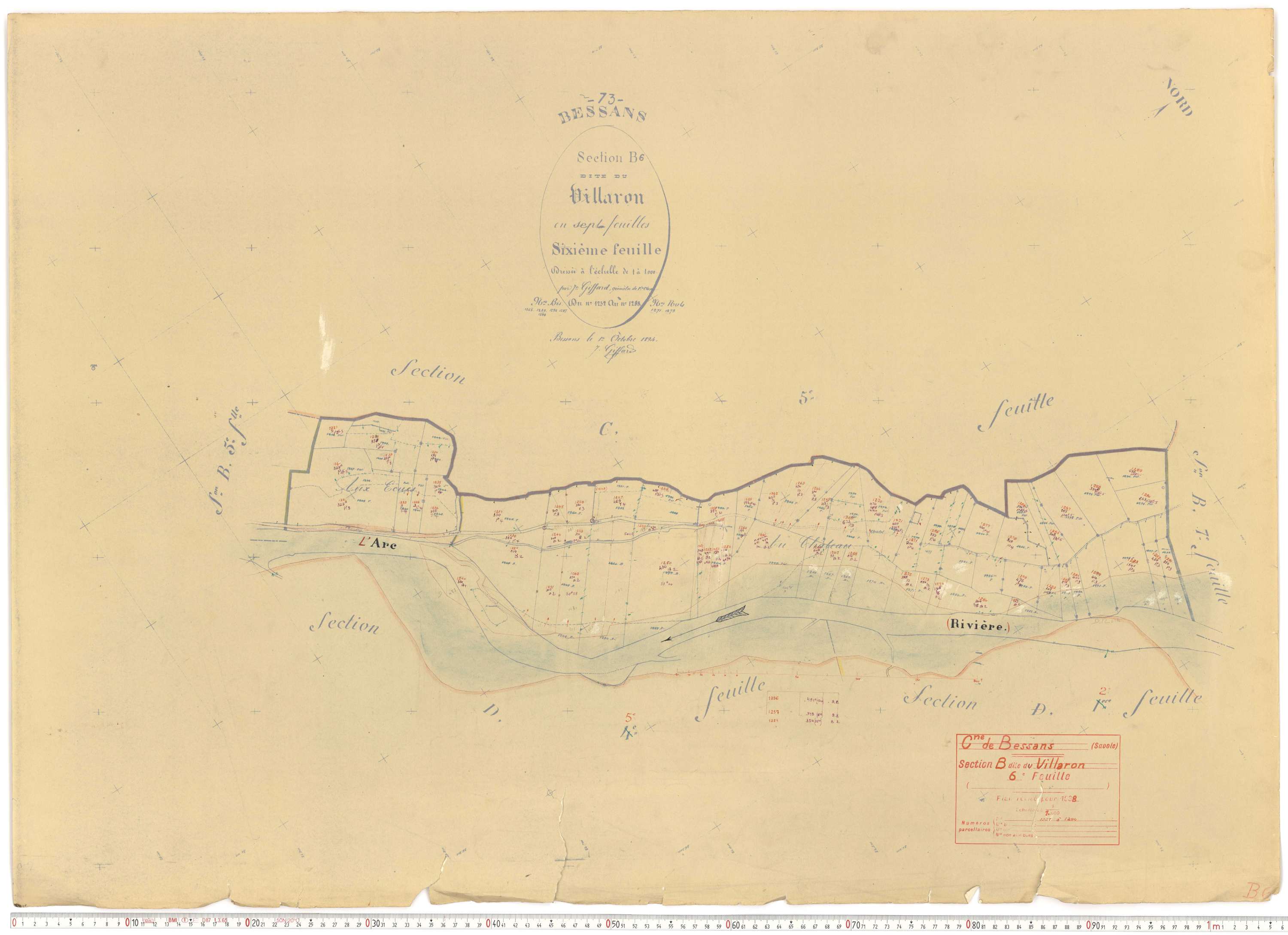 Bessans - Plans cadastraux du cadastre rénové.