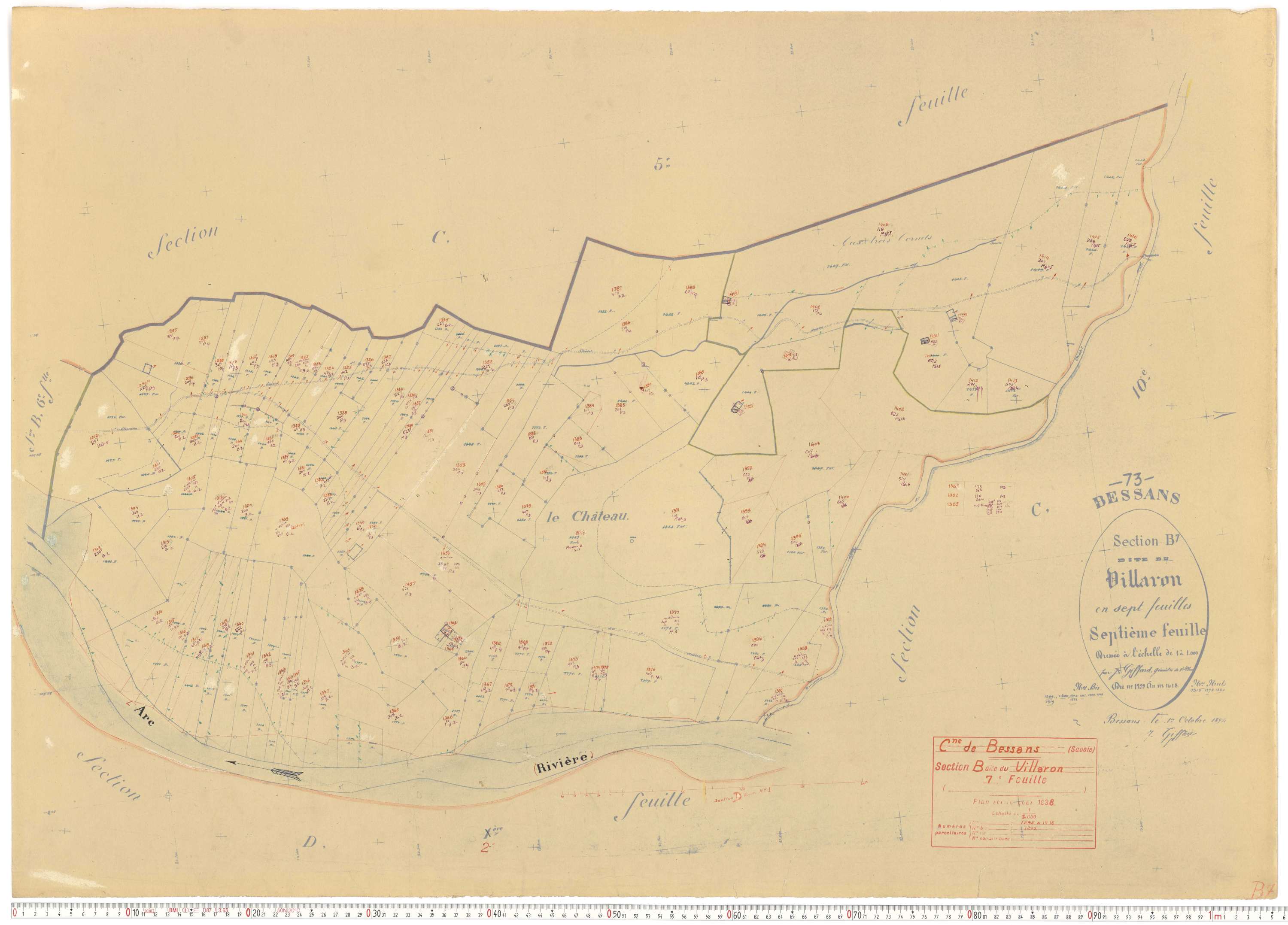 Bessans - Plans cadastraux du cadastre rénové.