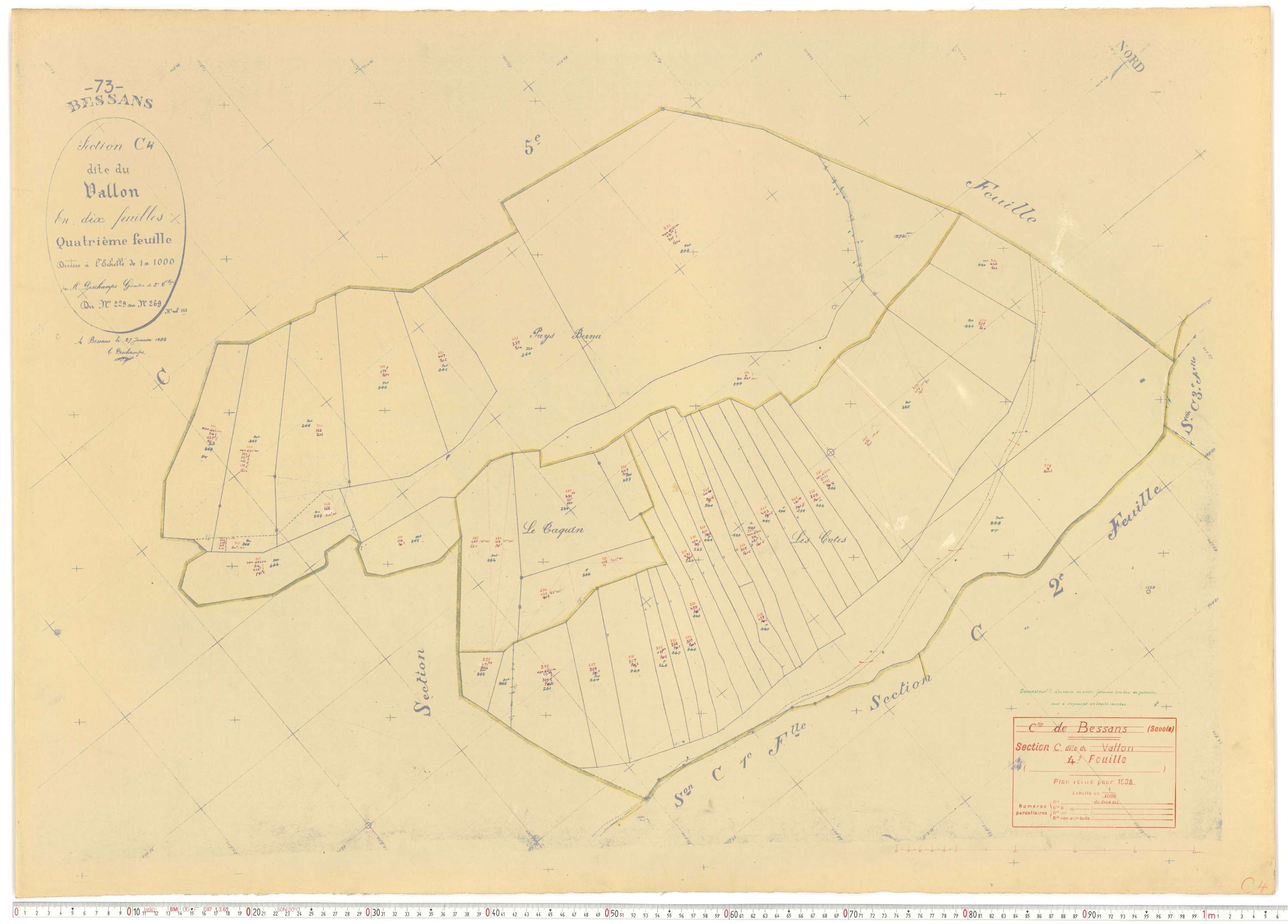 Bessans - Plans cadastraux du cadastre rénové.