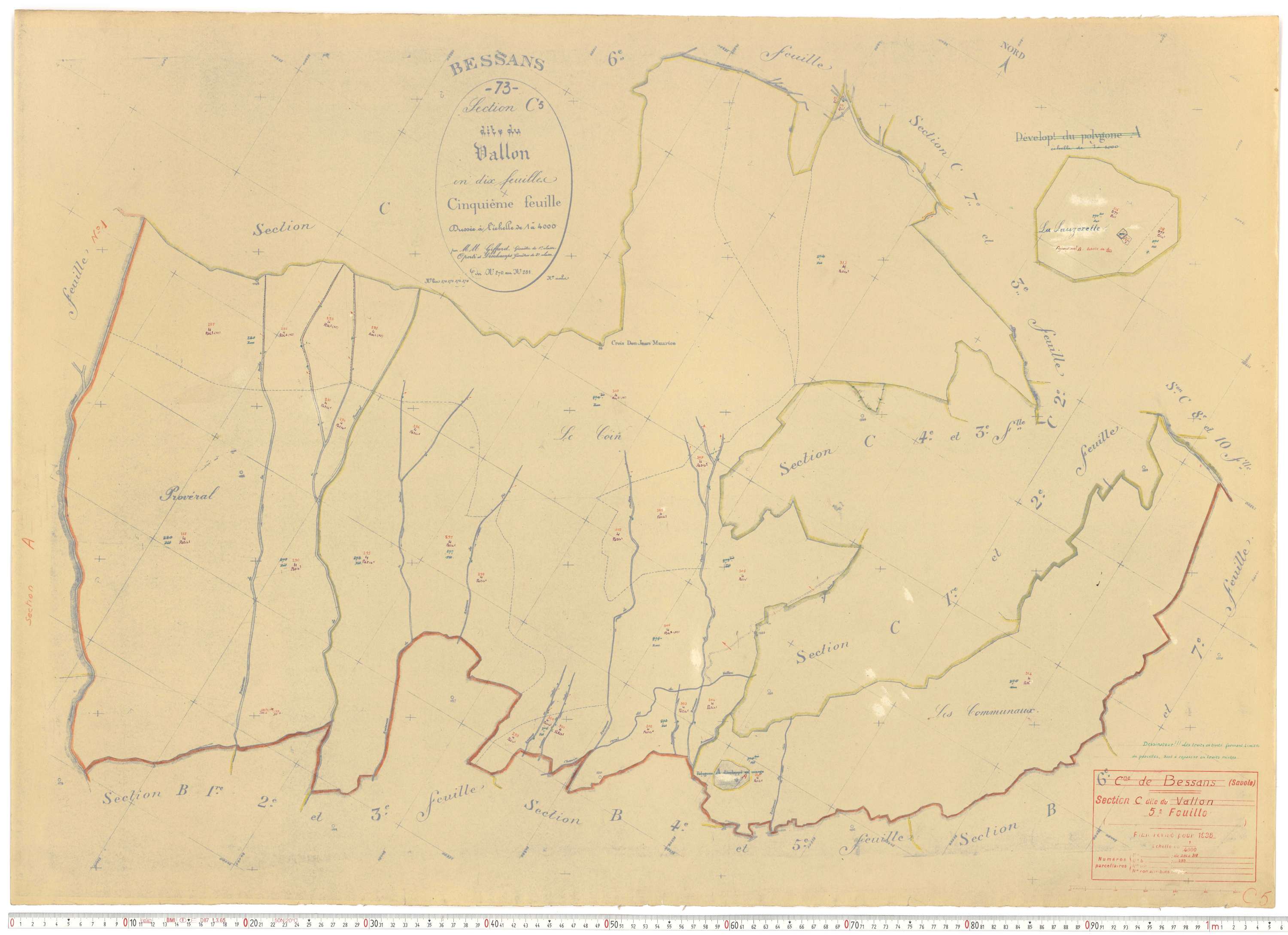 Bessans - Plans cadastraux du cadastre rénové.
