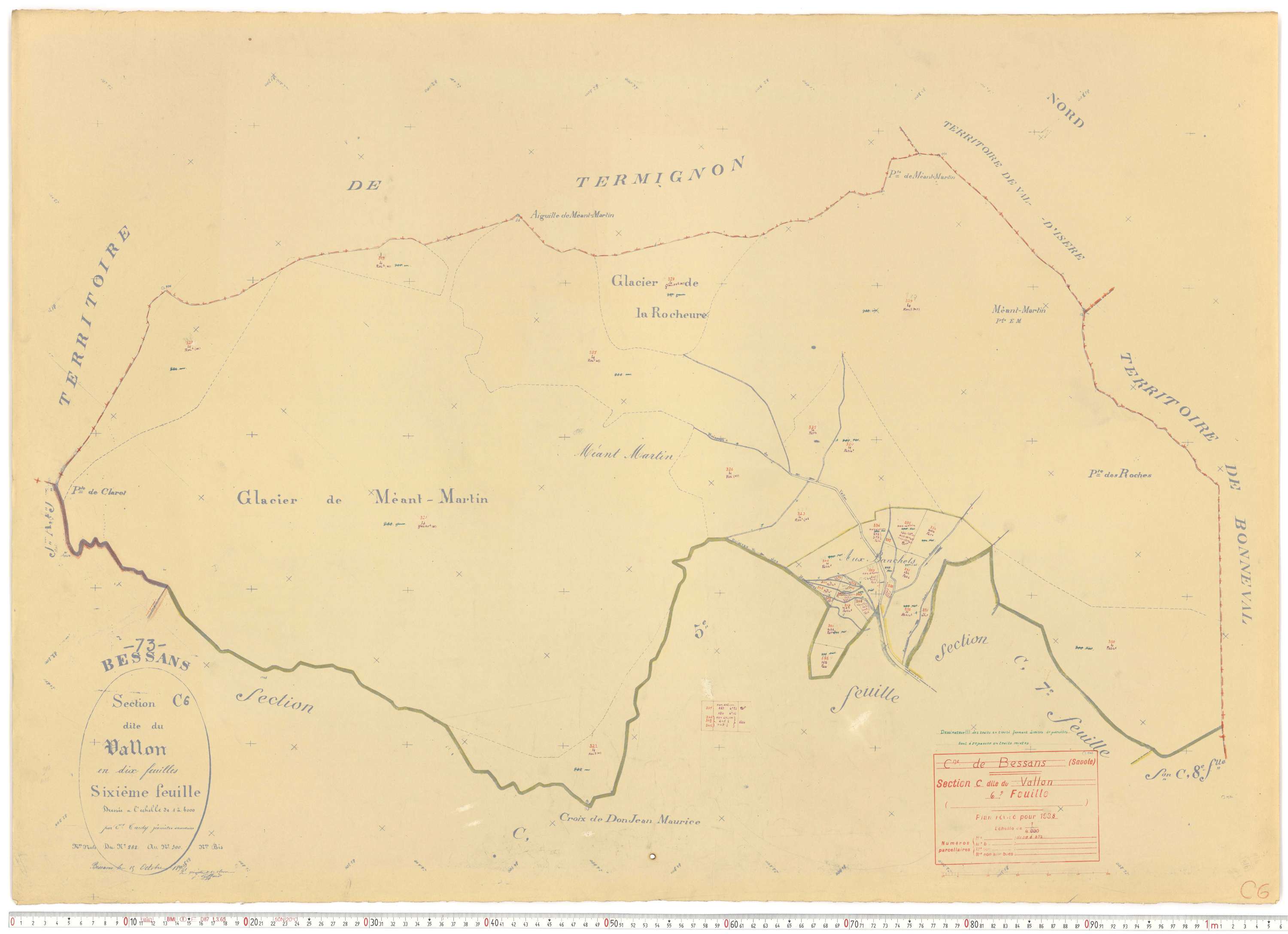 Bessans - Plans cadastraux du cadastre rénové.