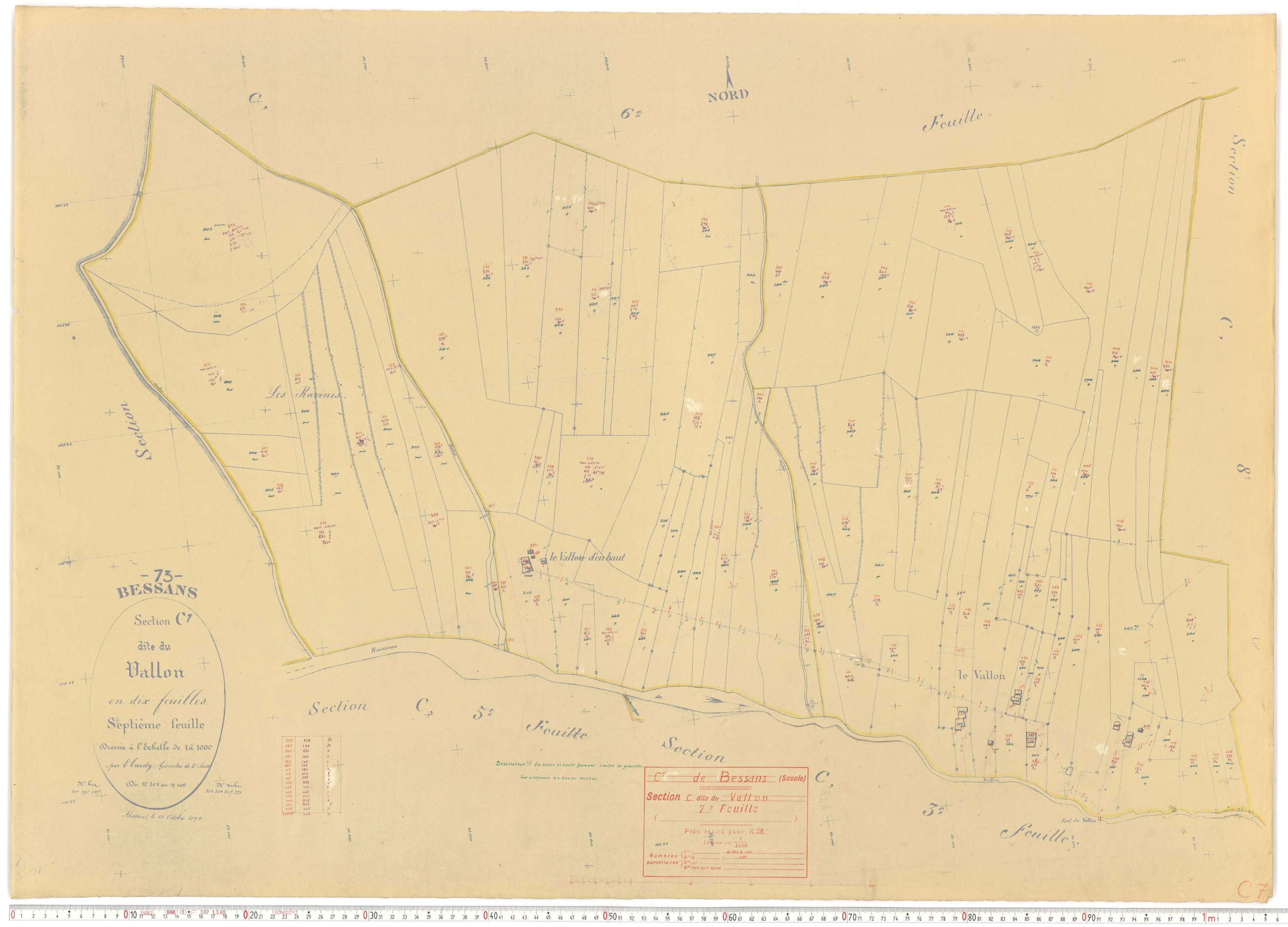 Bessans - Plans cadastraux du cadastre rénové.