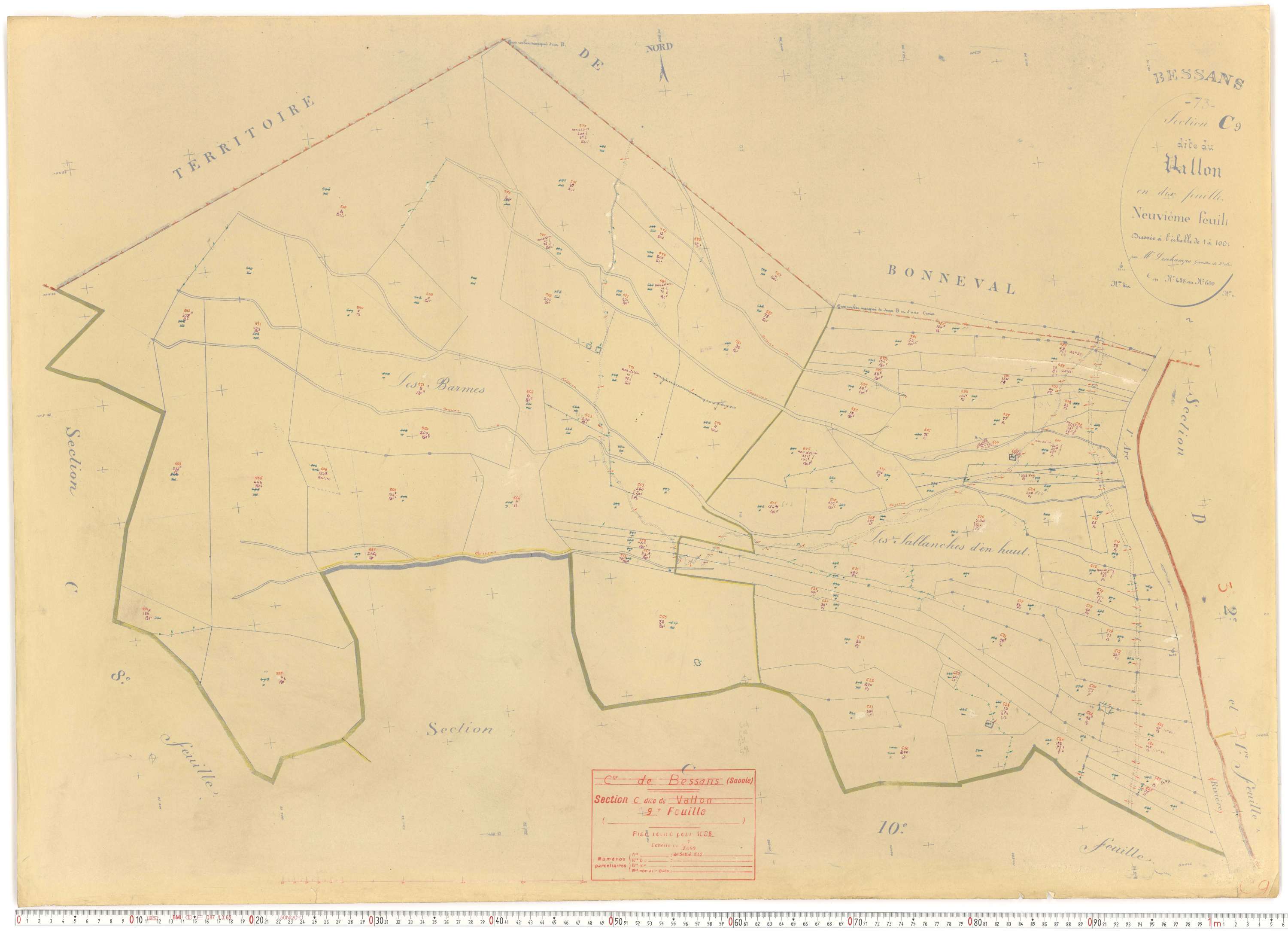 Bessans - Plans cadastraux du cadastre rénové.