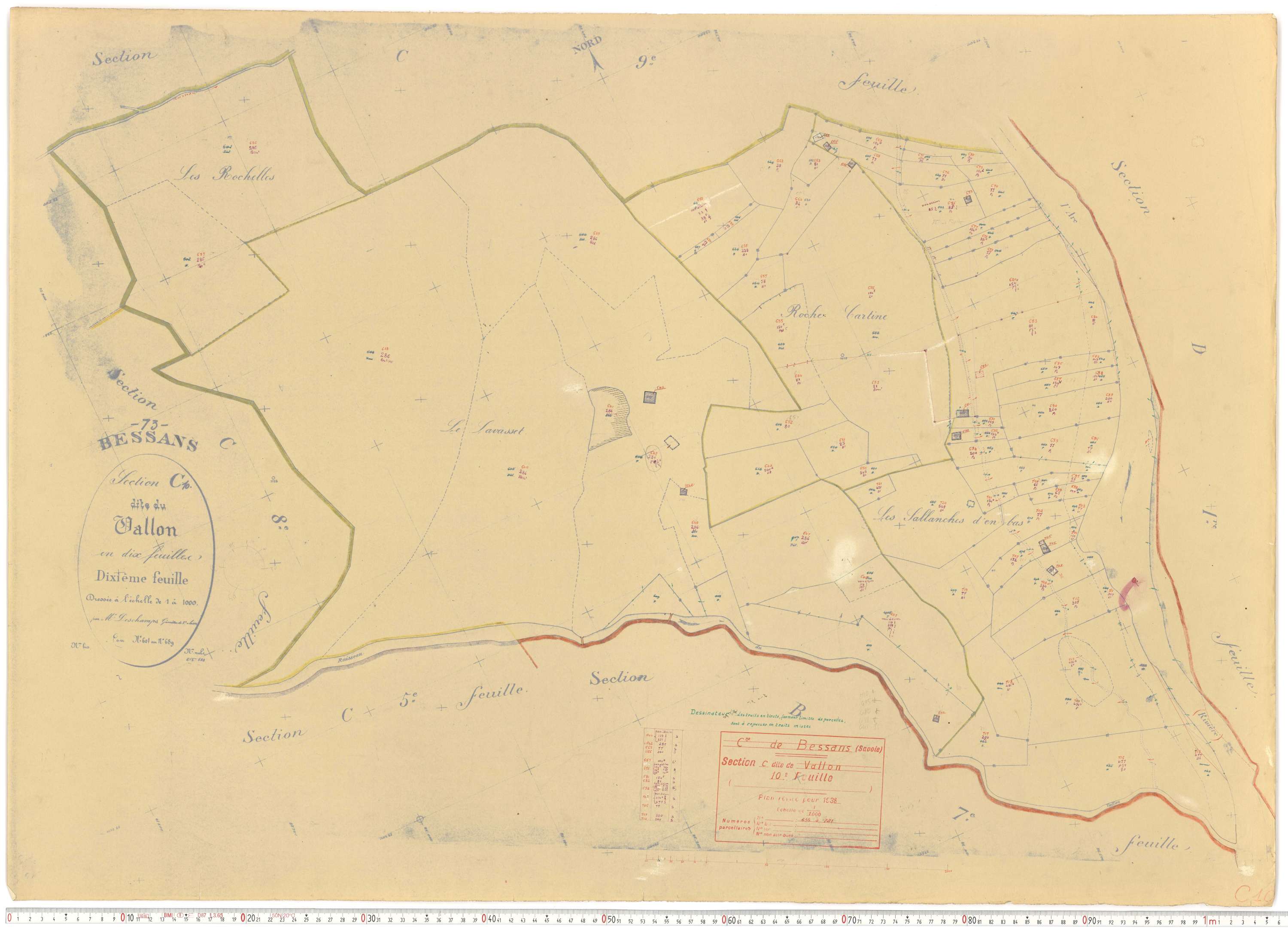 Bessans - Plans cadastraux du cadastre rénové.