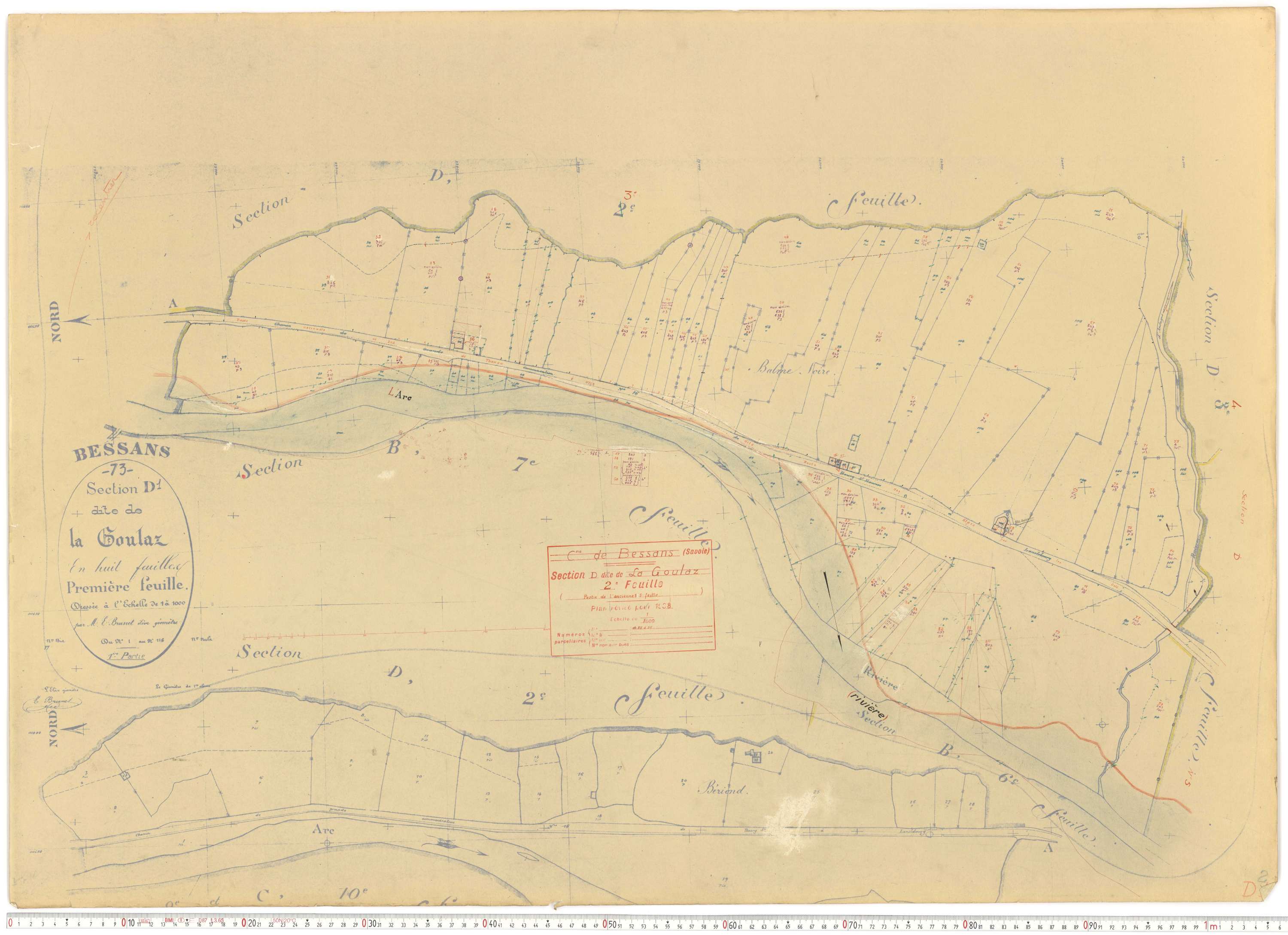 Bessans - Plans cadastraux du cadastre rénové.