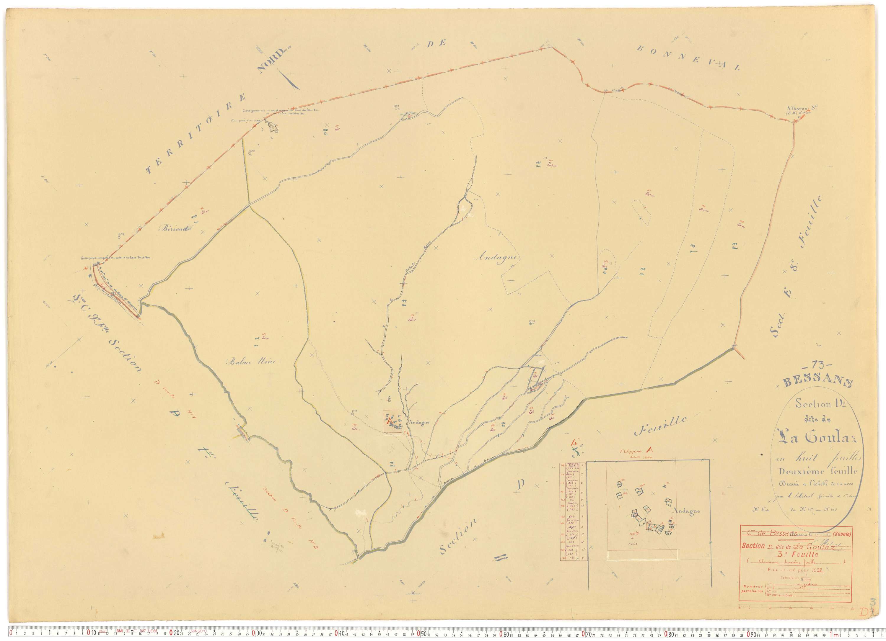 Bessans - Plans cadastraux du cadastre rénové.