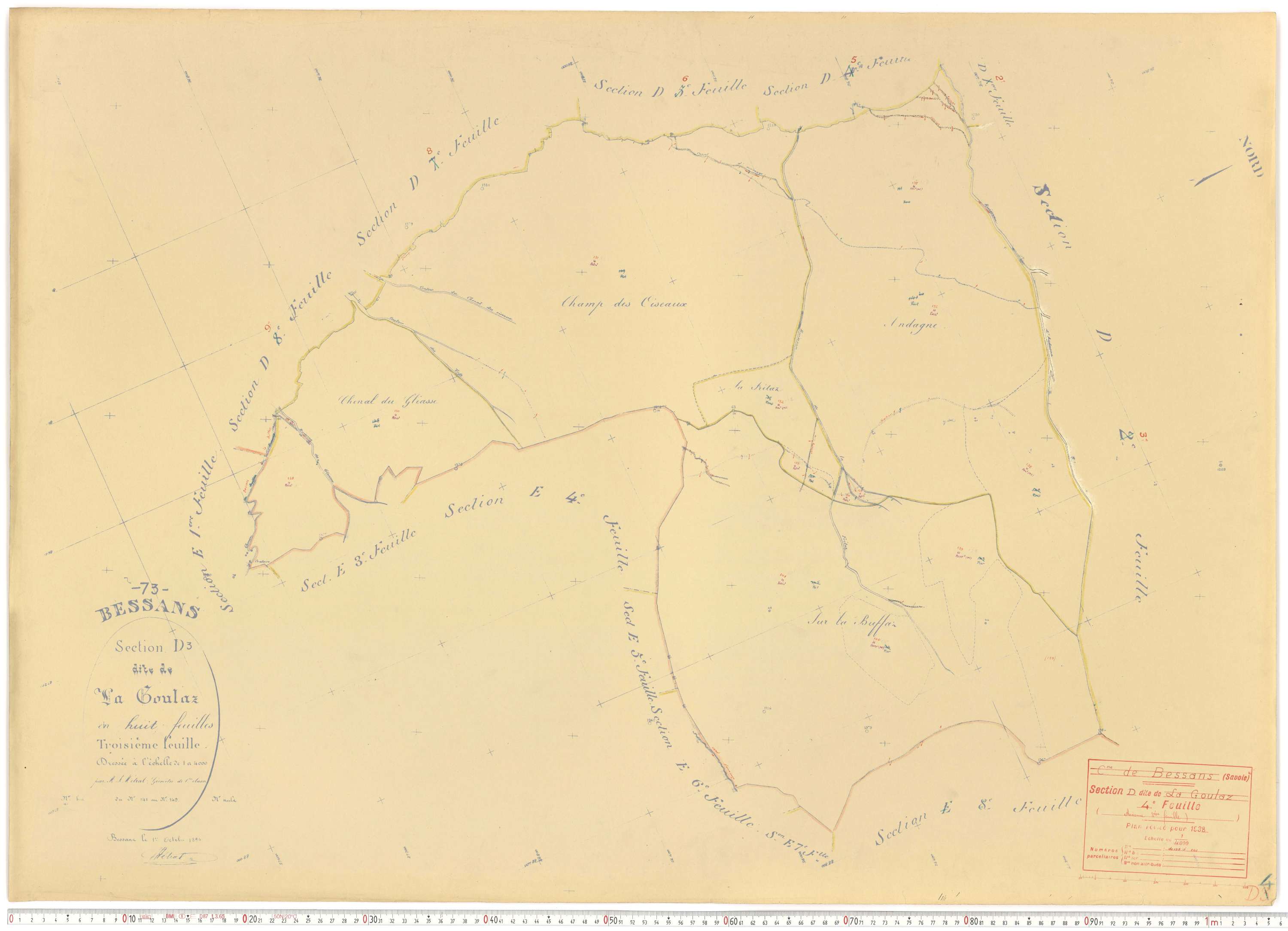 Bessans - Plans cadastraux du cadastre rénové.