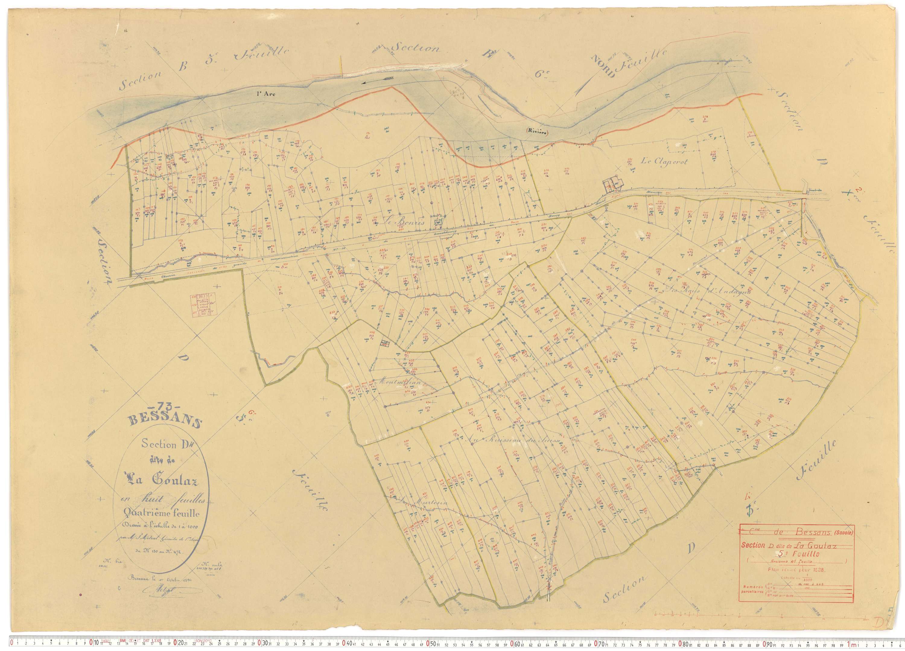 Bessans - Plans cadastraux du cadastre rénové.