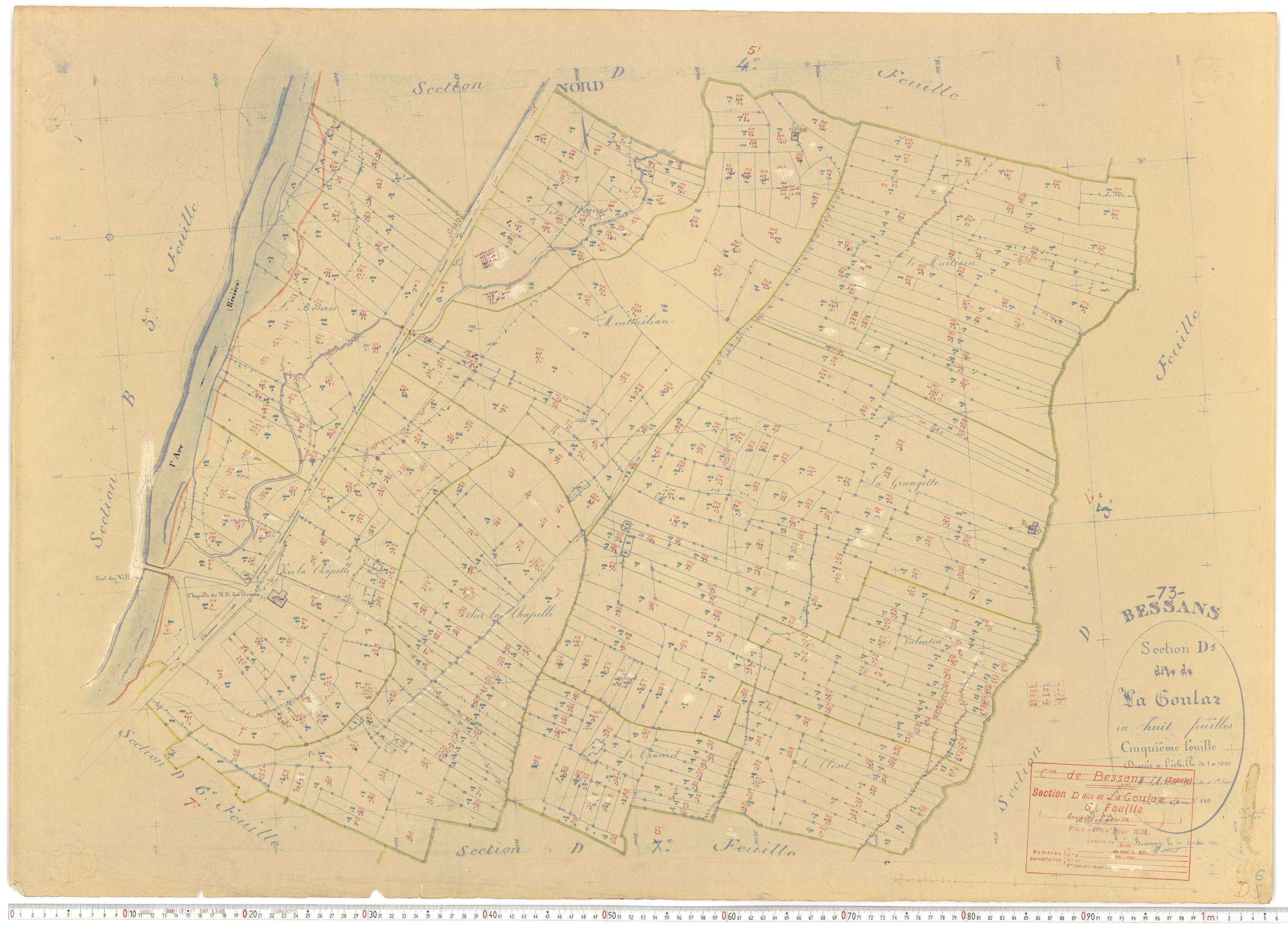 Bessans - Plans cadastraux du cadastre rénové.