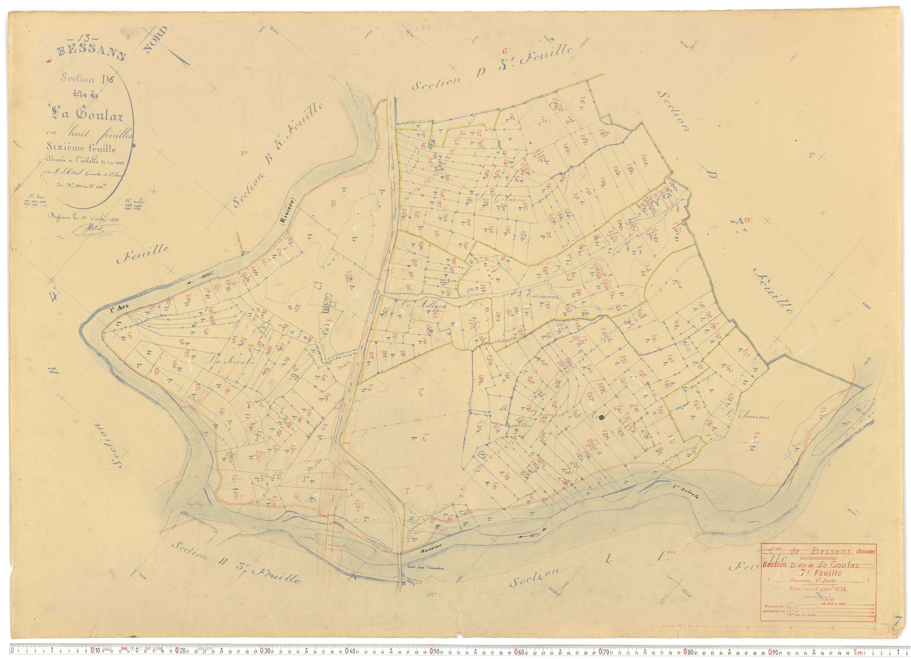 Bessans - Plans cadastraux du cadastre rénové.