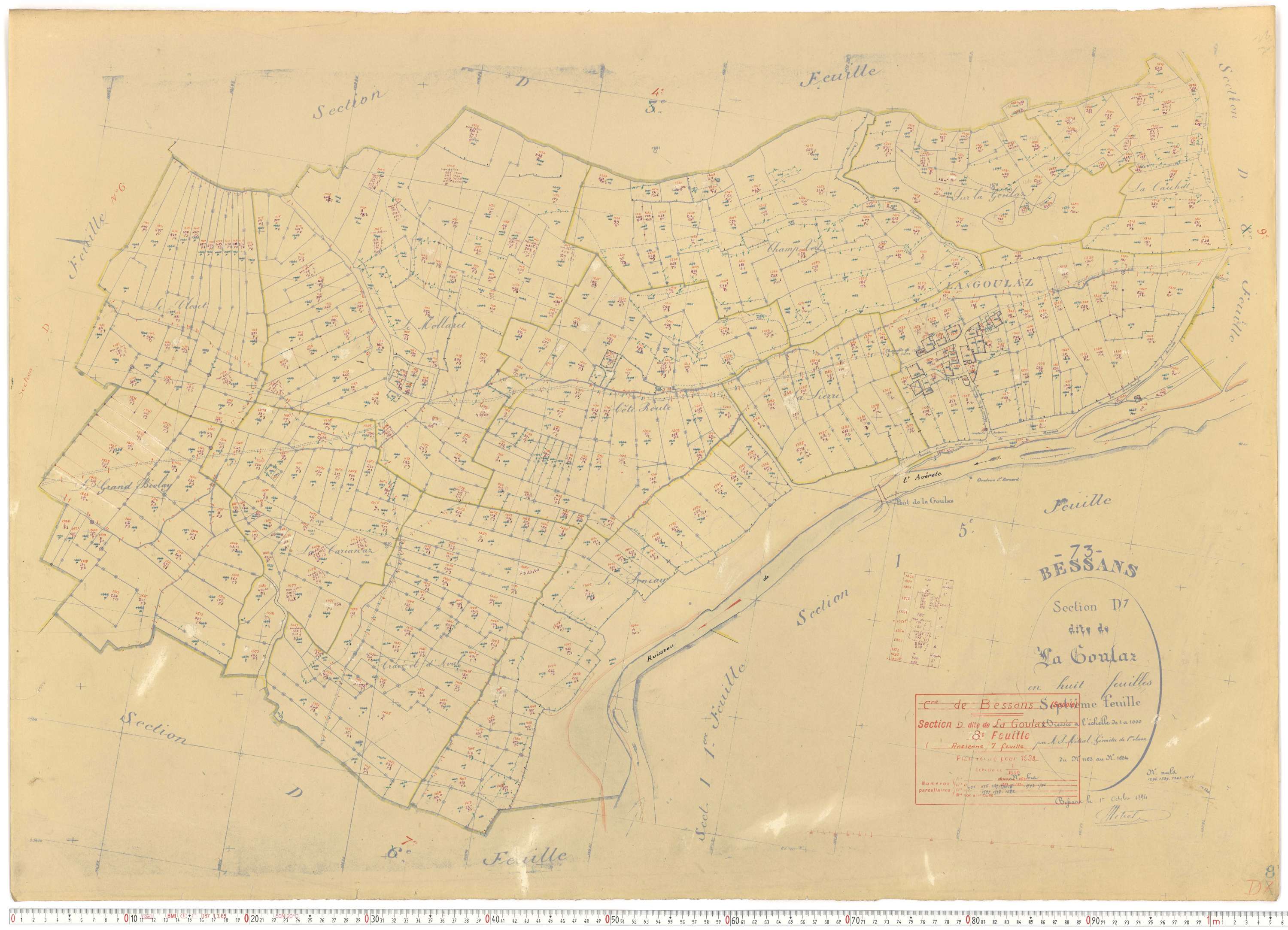 Bessans - Plans cadastraux du cadastre rénové.