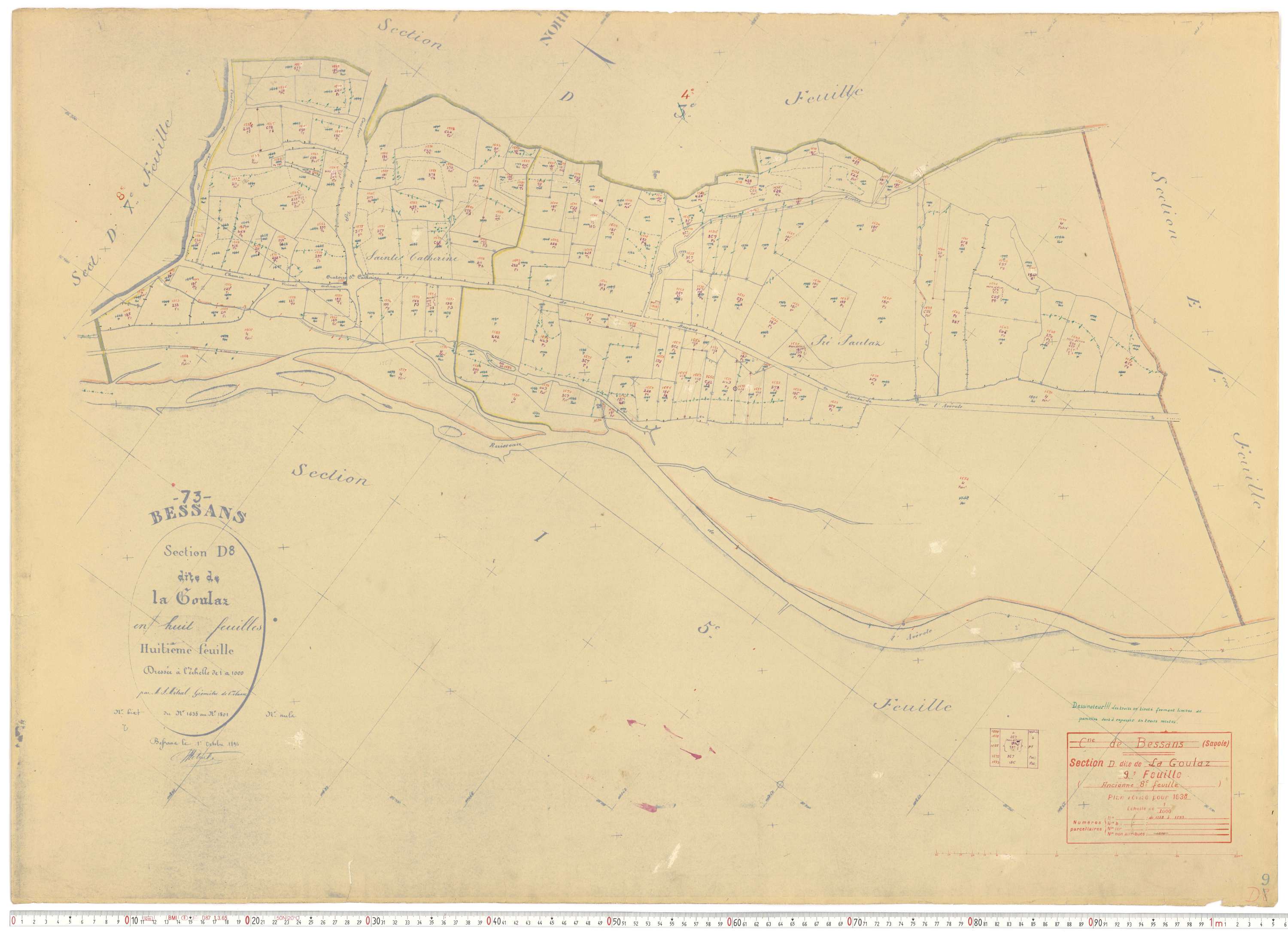 Bessans - Plans cadastraux du cadastre rénové.