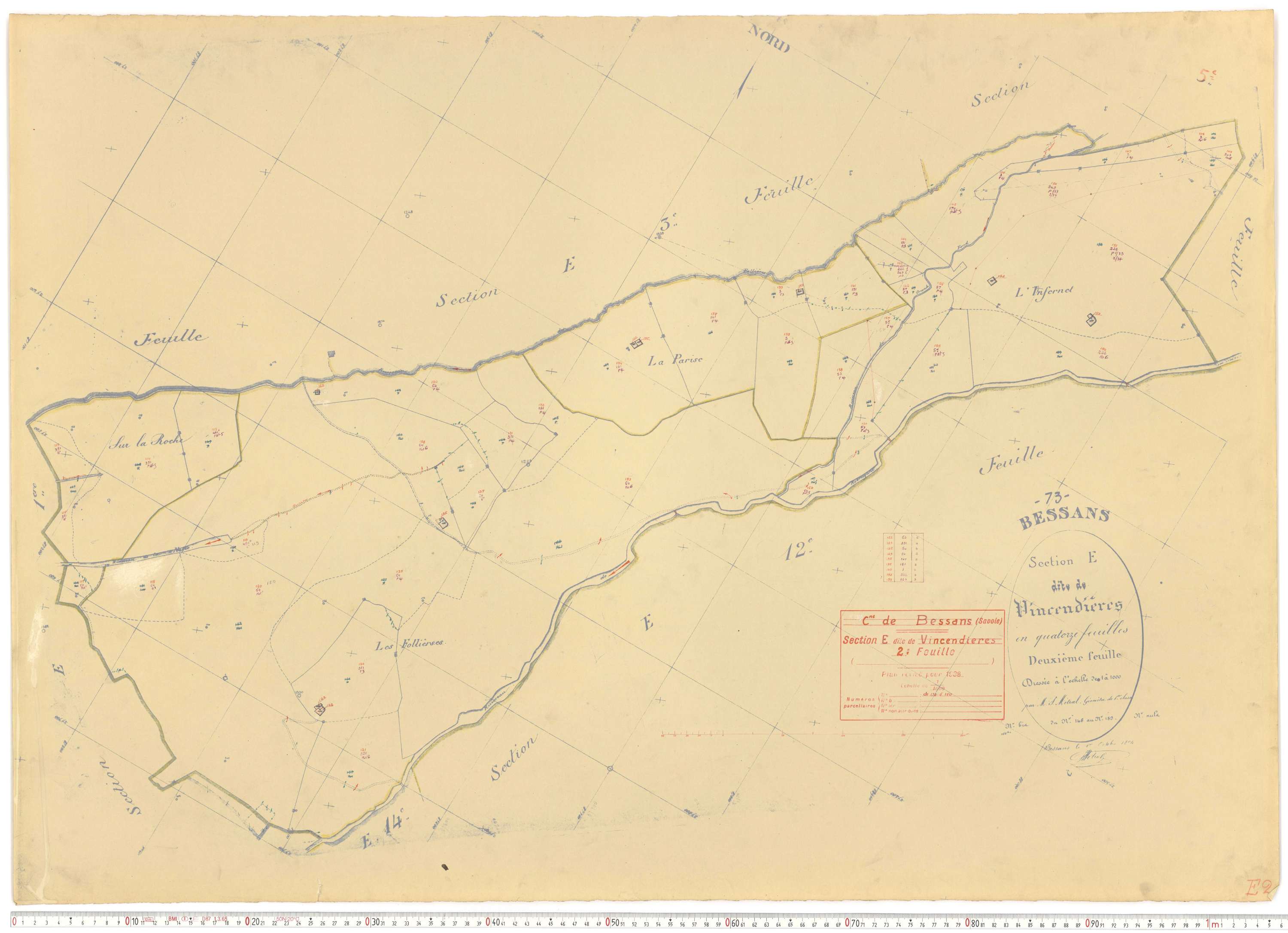 Bessans - Plans cadastraux du cadastre rénové.