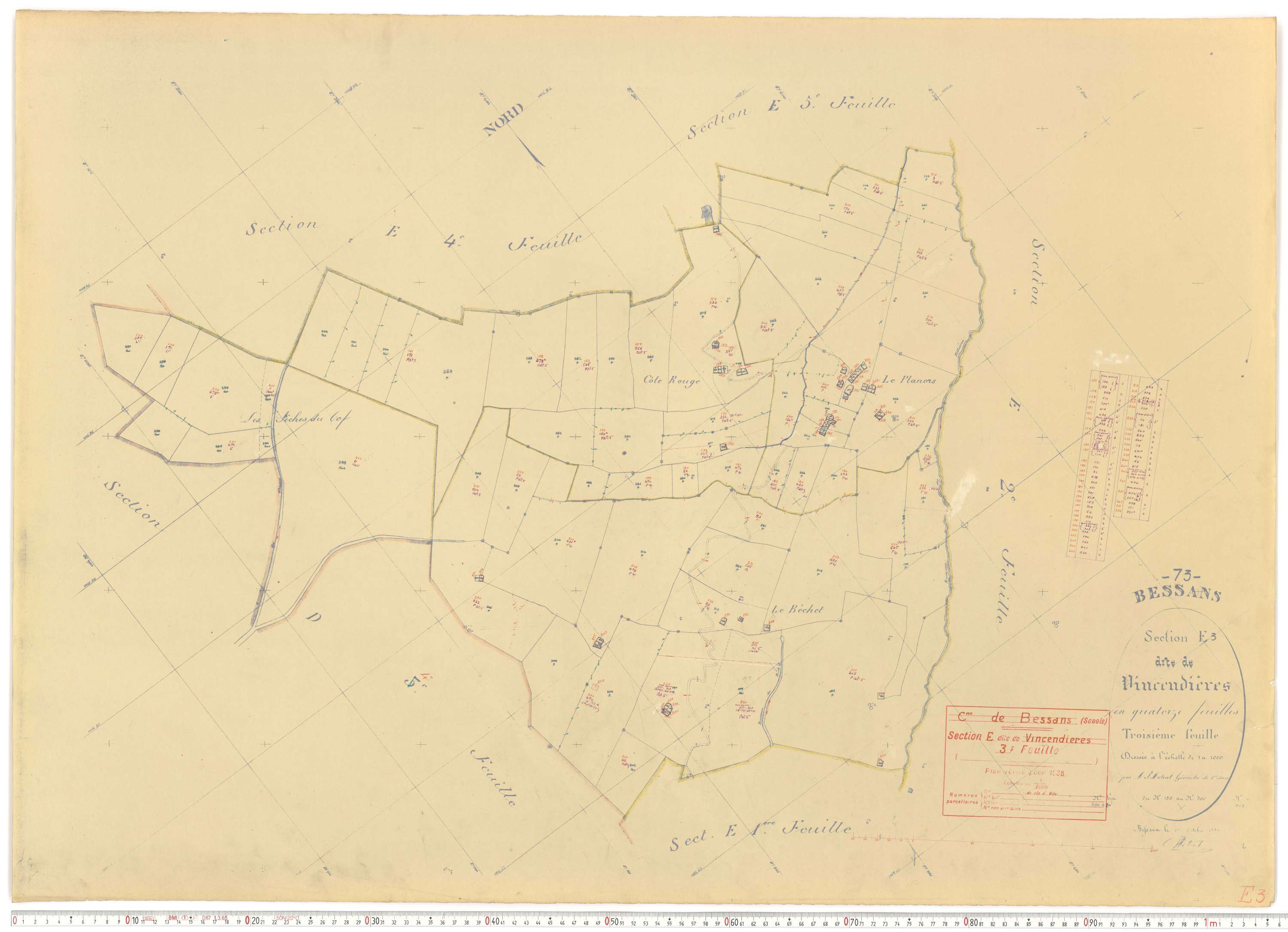 Bessans - Plans cadastraux du cadastre rénové.