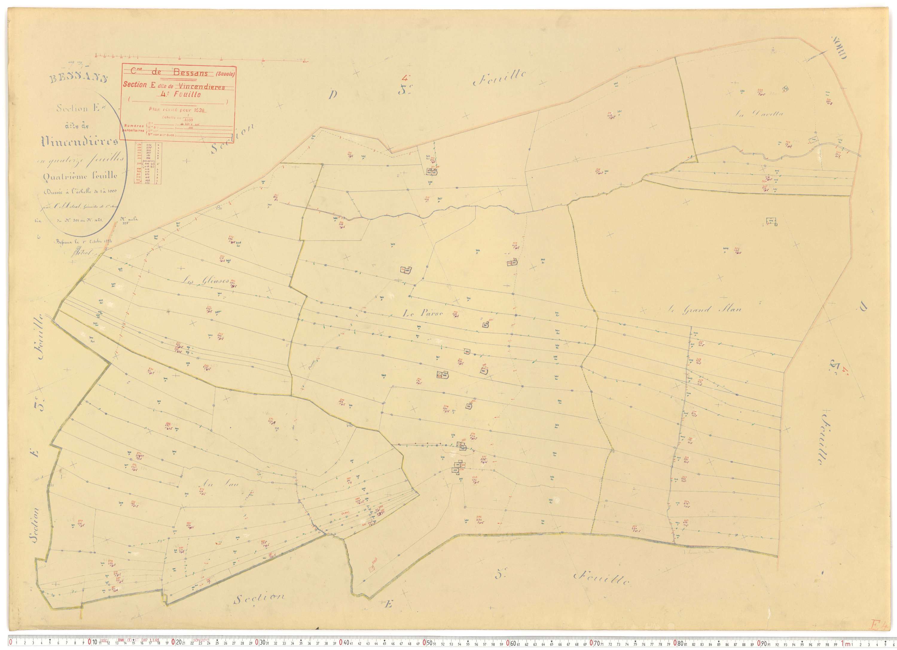 Bessans - Plans cadastraux du cadastre rénové.