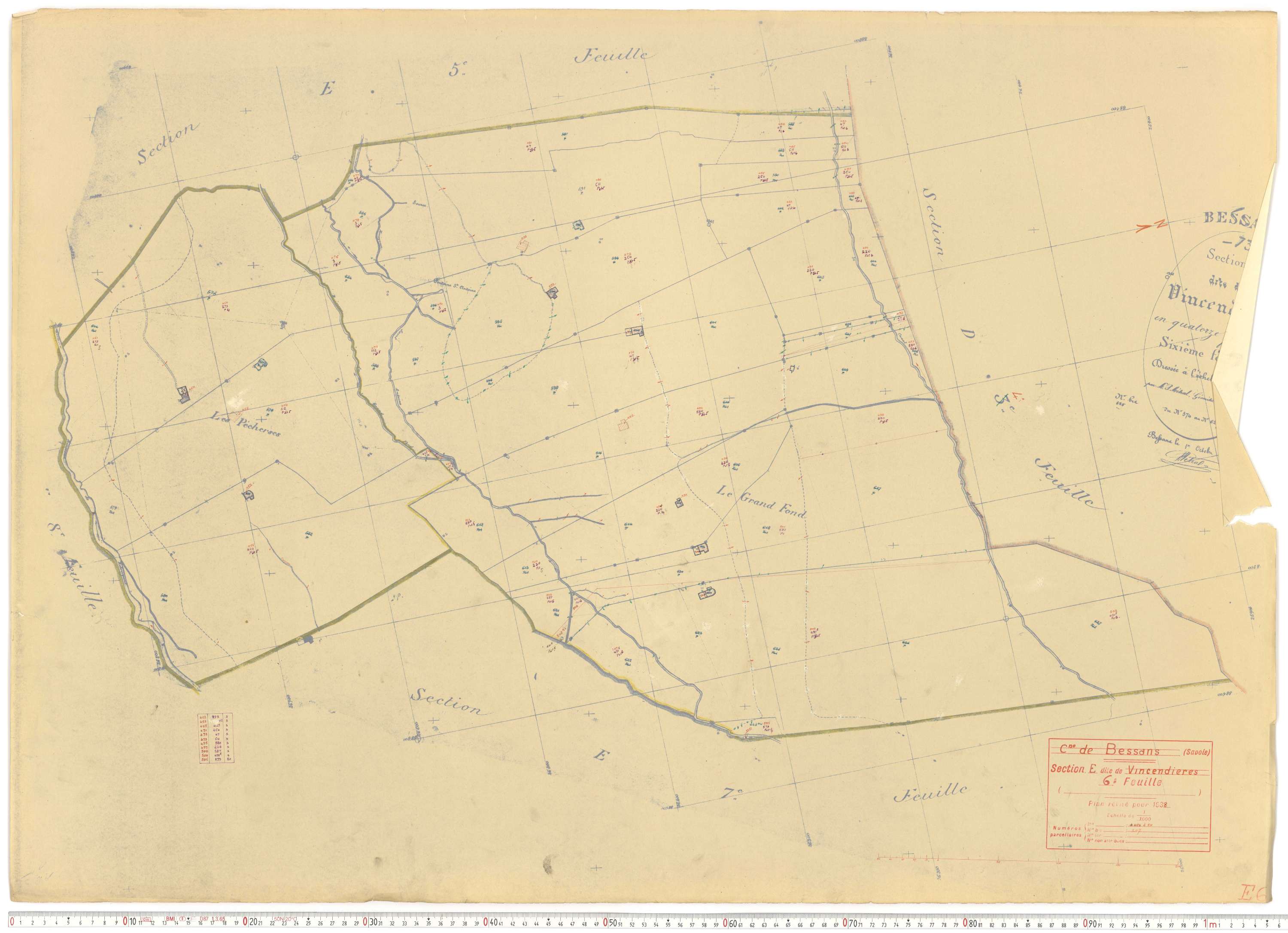 Bessans - Plans cadastraux du cadastre rénové.