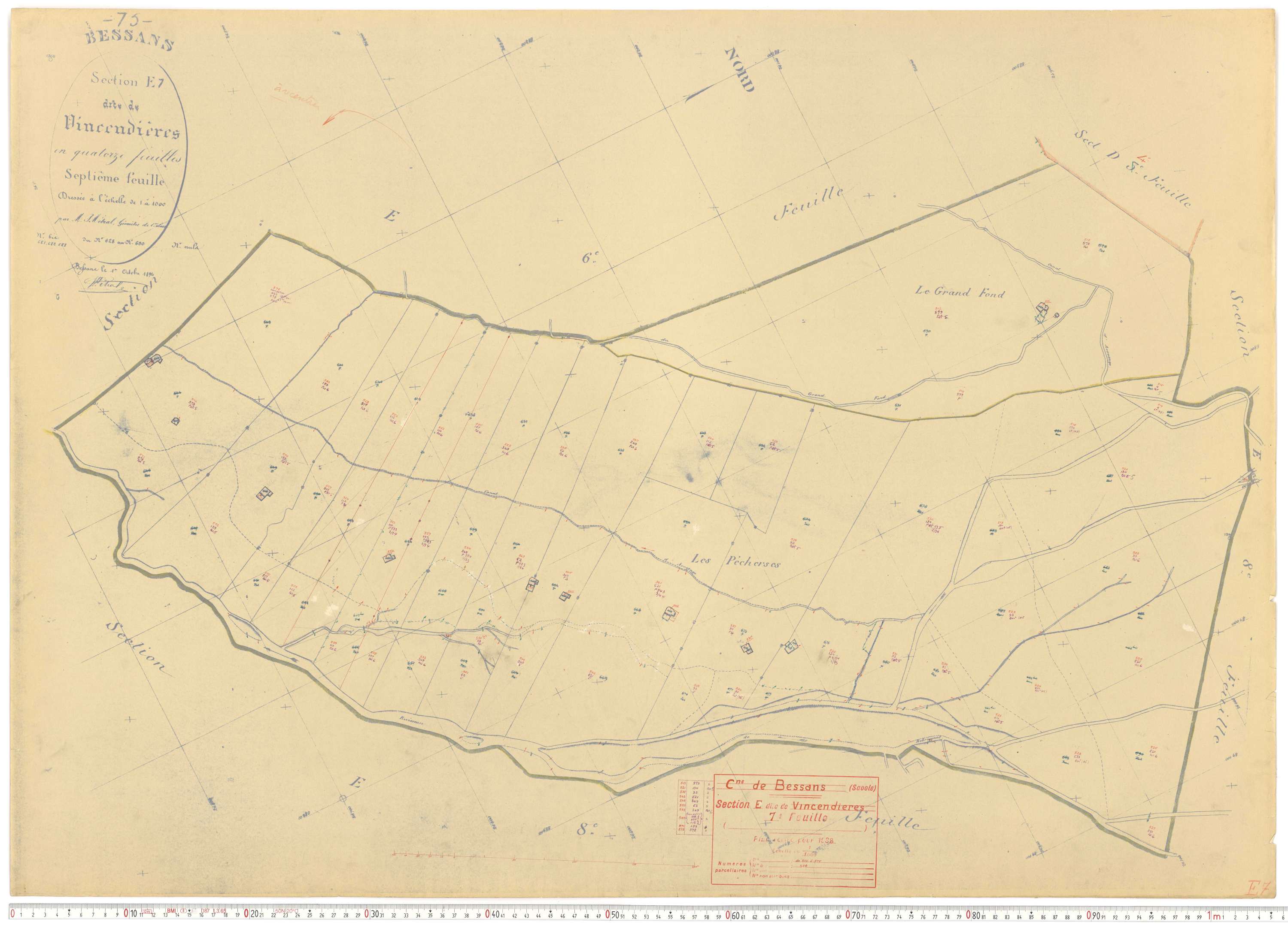Bessans - Plans cadastraux du cadastre rénové.