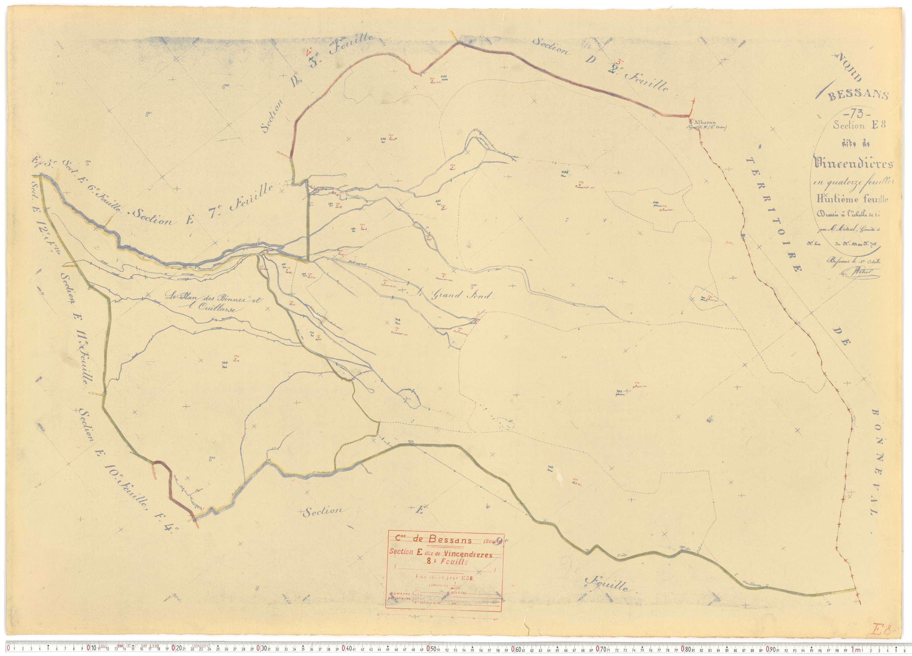 Bessans - Plans cadastraux du cadastre rénové.