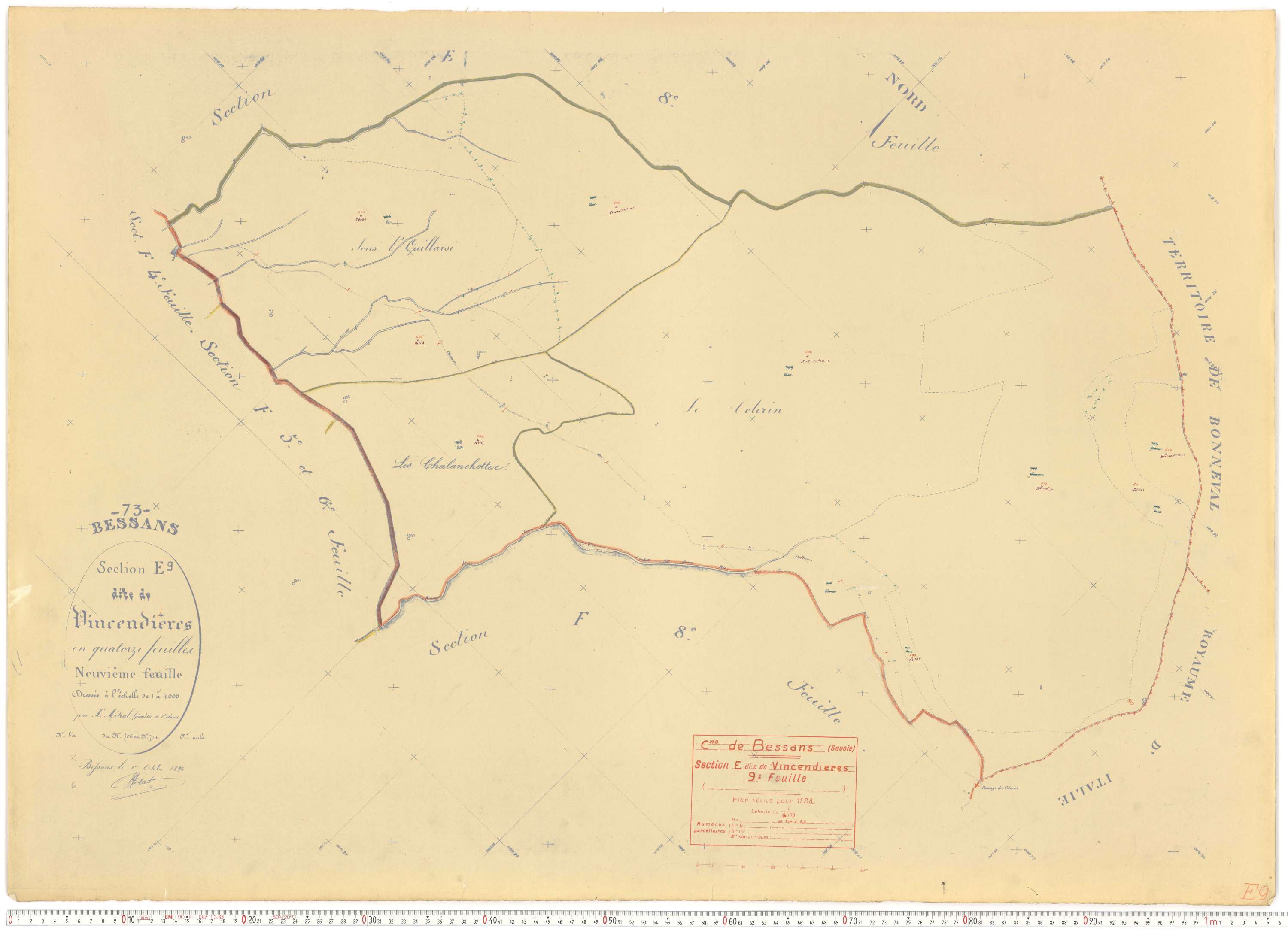 Bessans - Plans cadastraux du cadastre rénové.