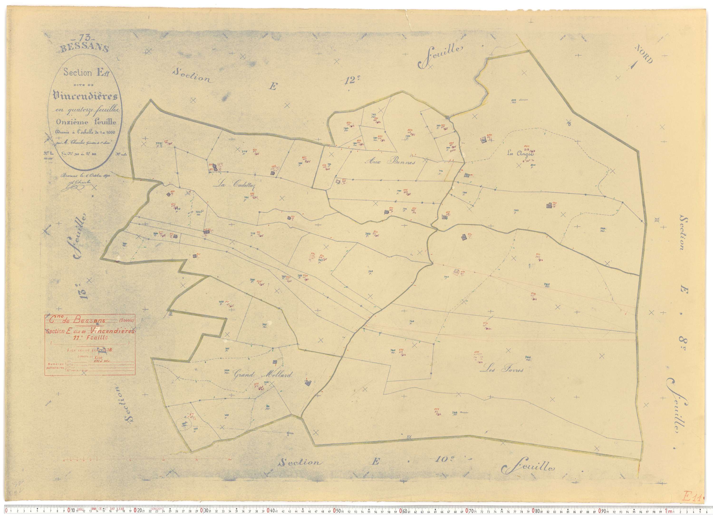 Bessans - Plans cadastraux du cadastre rénové.