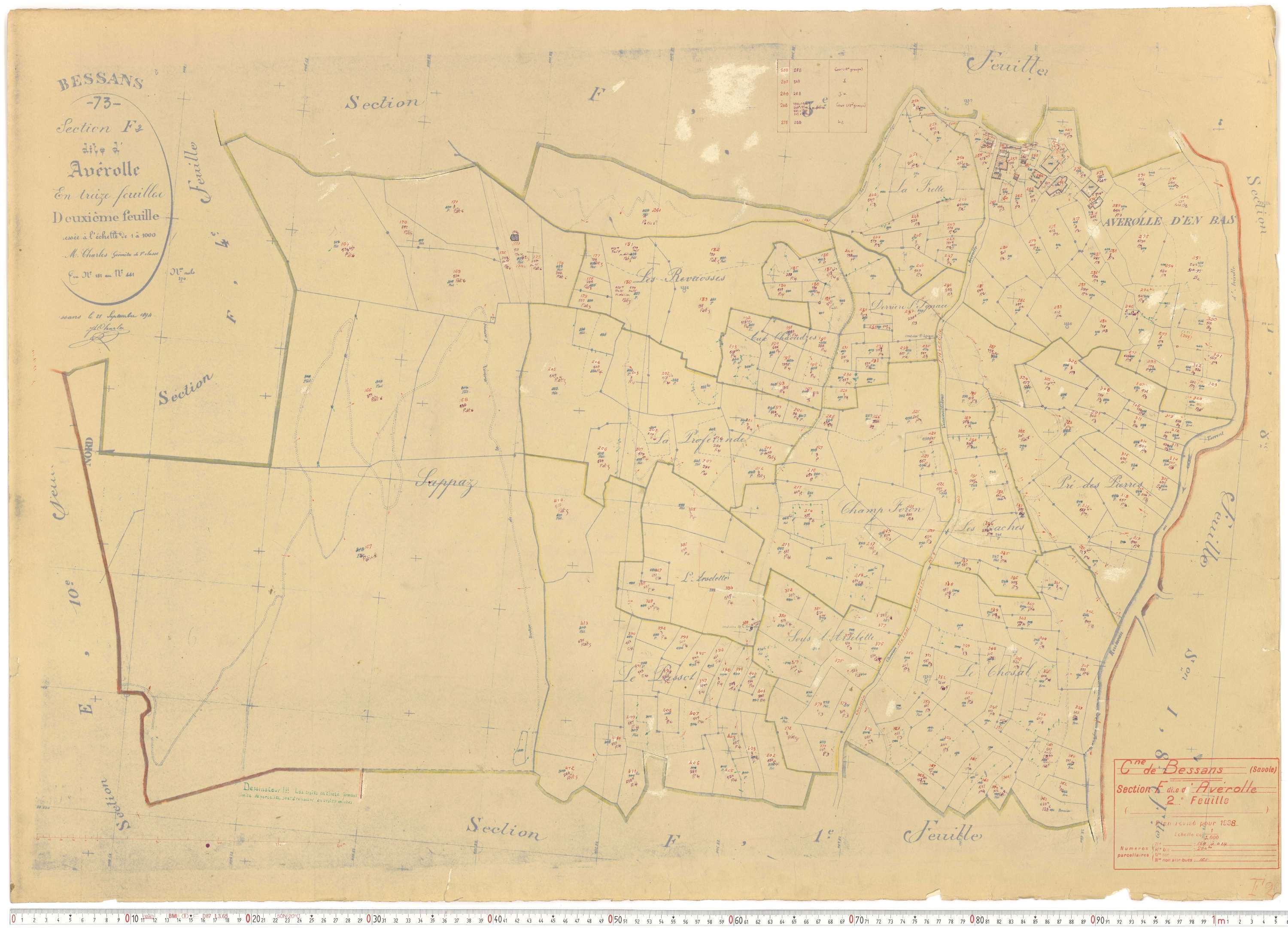 Bessans - Plans cadastraux du cadastre rénové.
