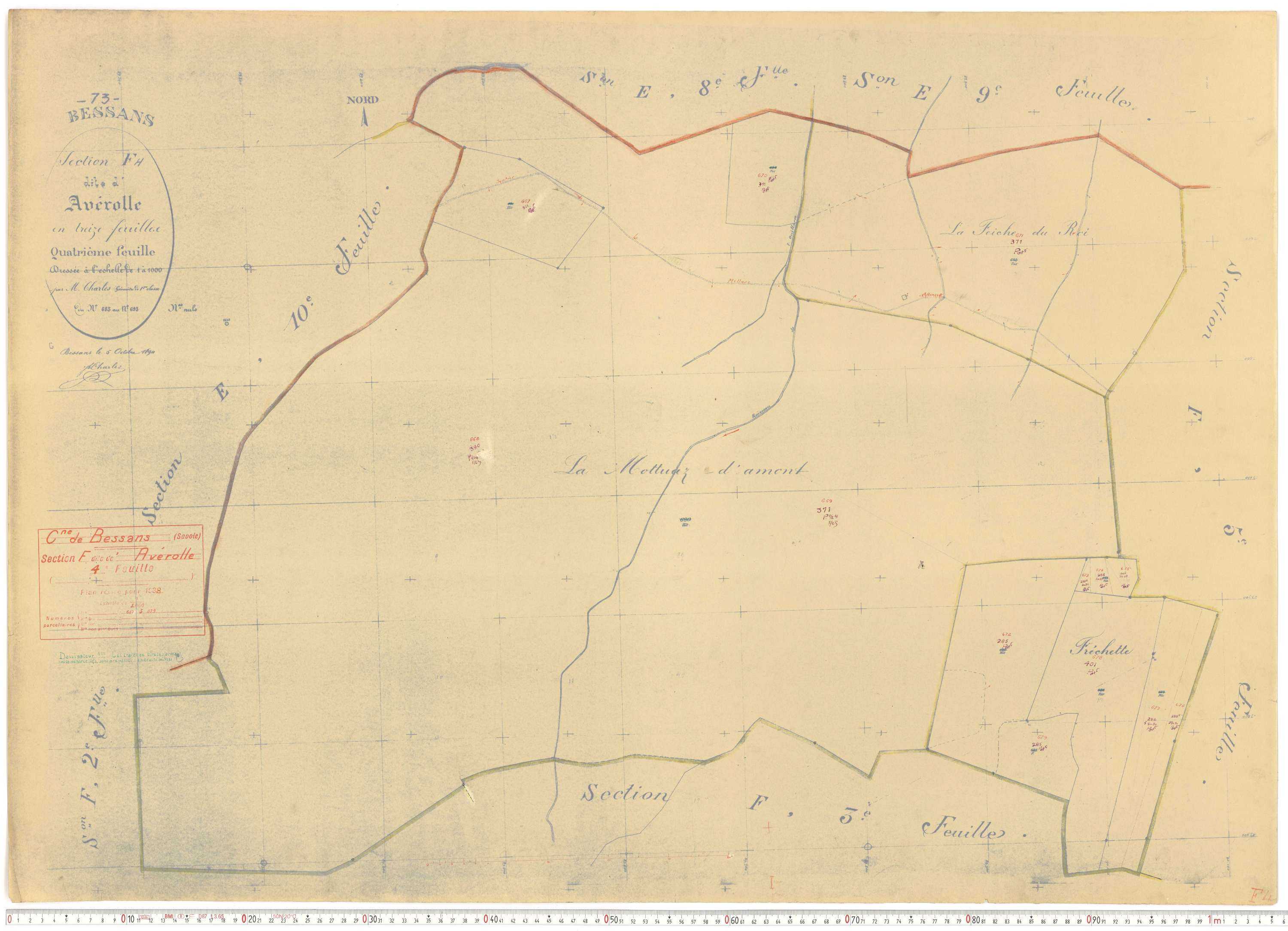 Bessans - Plans cadastraux du cadastre rénové.