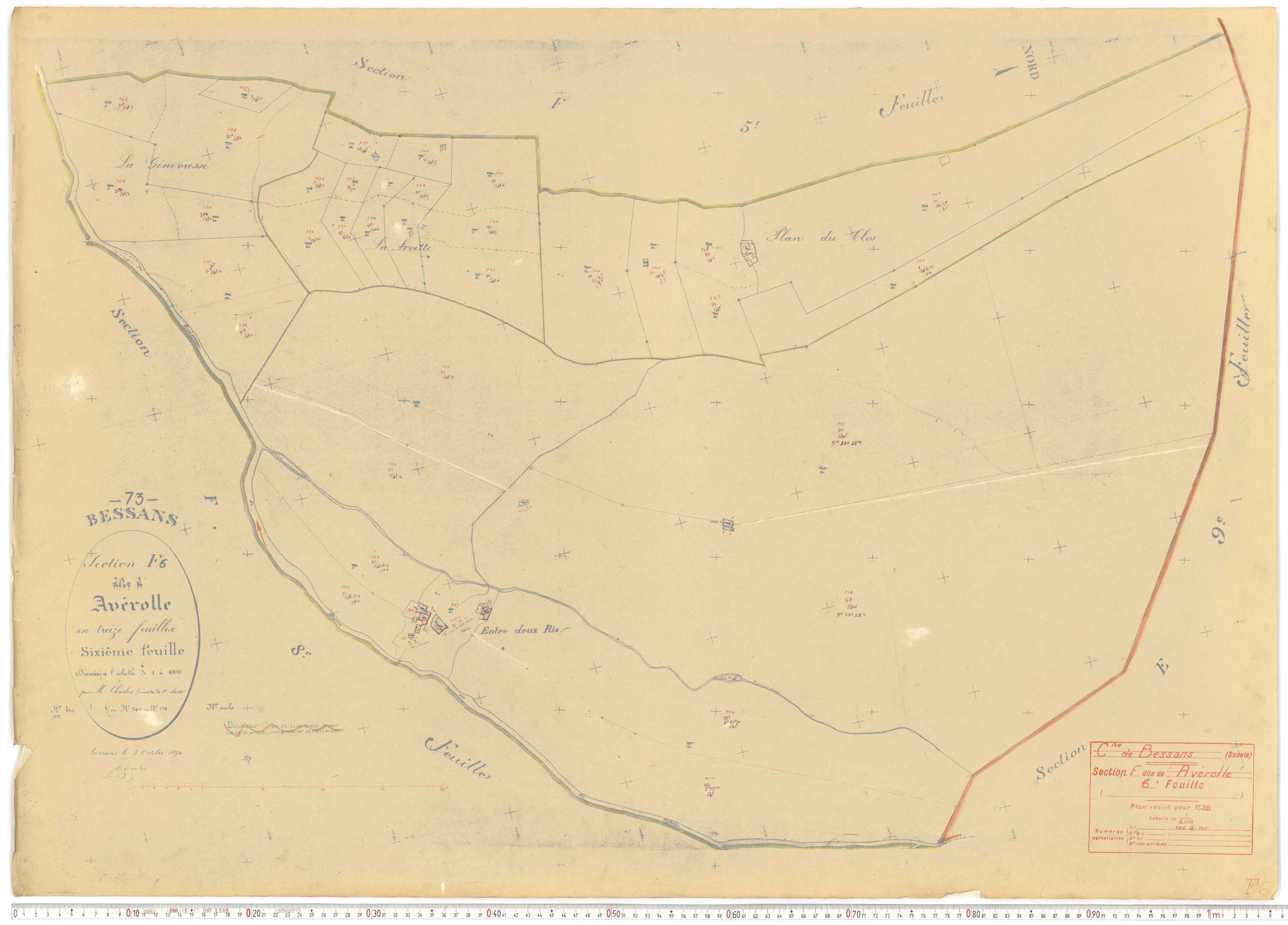 Bessans - Plans cadastraux du cadastre rénové.