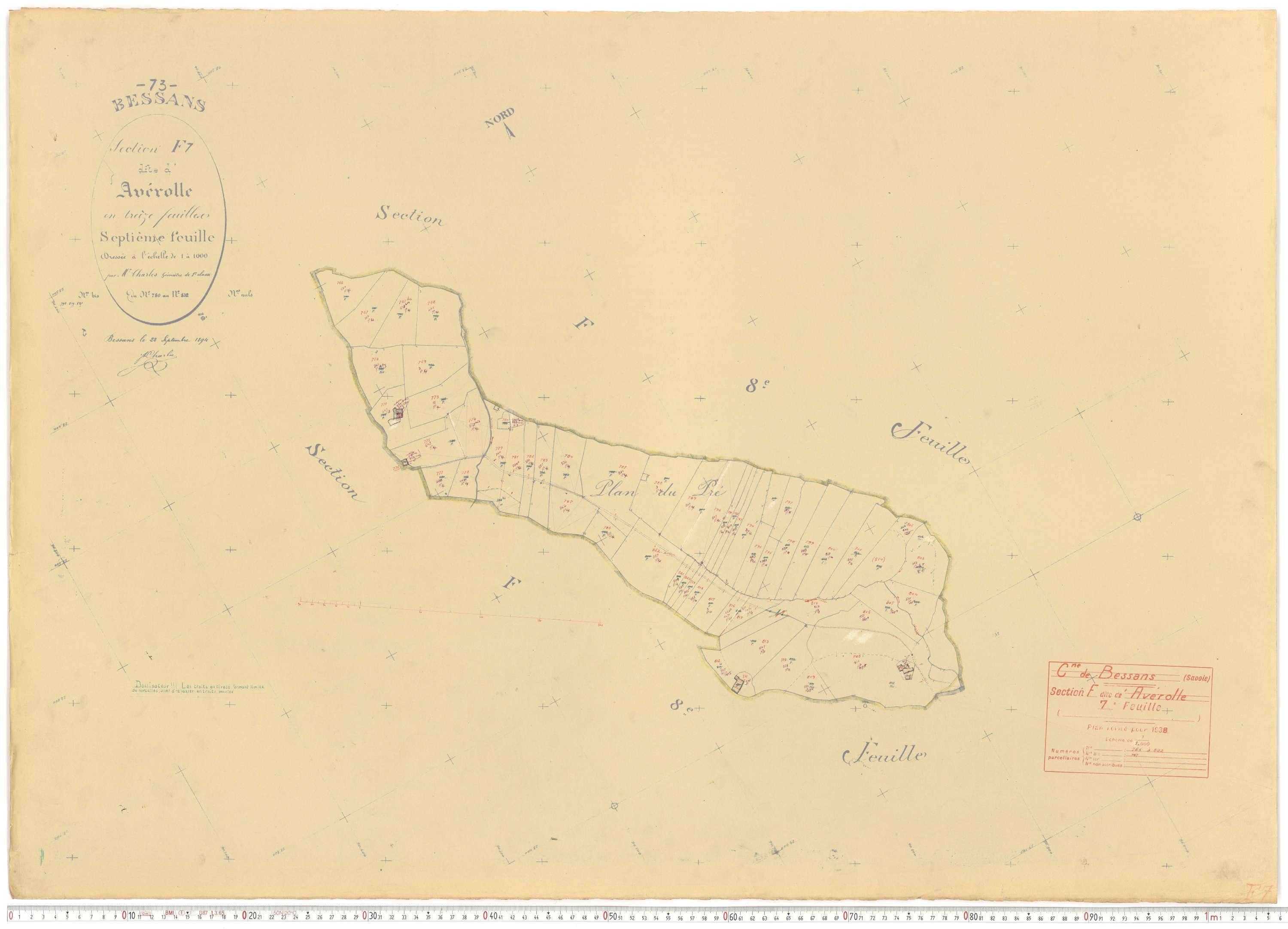 Bessans - Plans cadastraux du cadastre rénové.