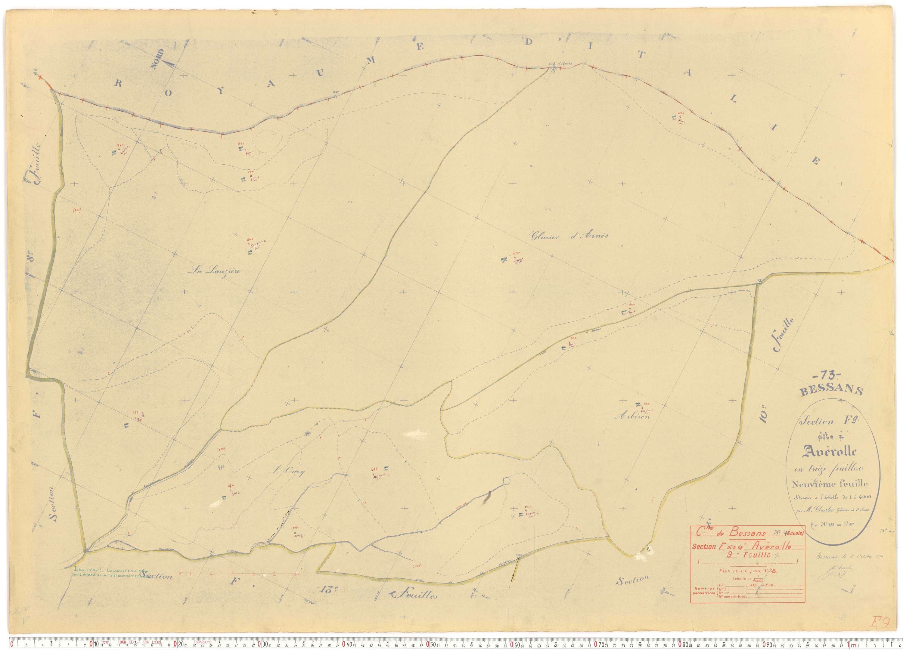 Bessans - Plans cadastraux du cadastre rénové.