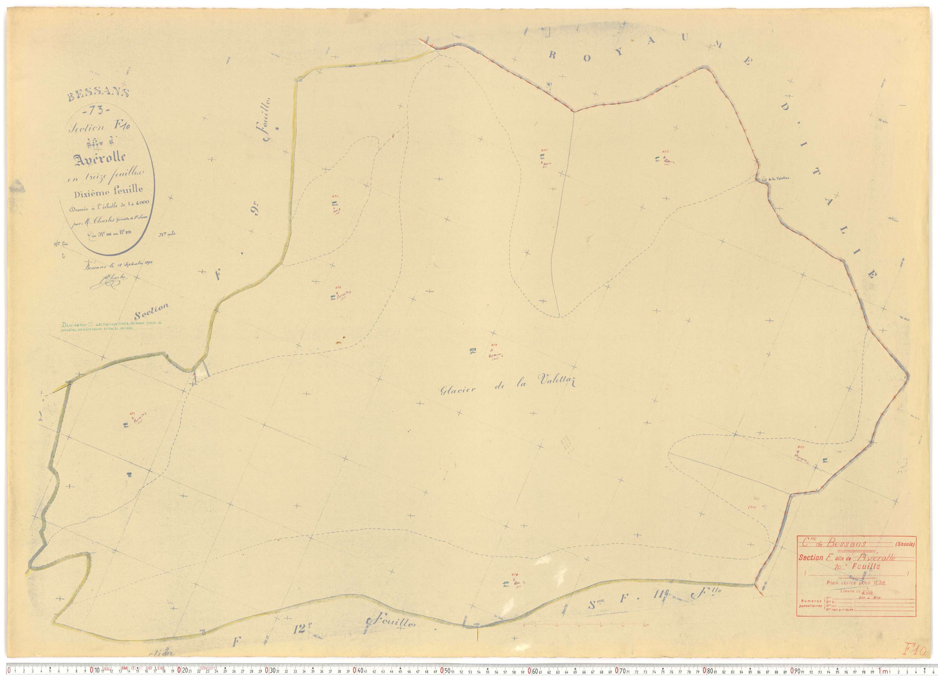 Bessans - Plans cadastraux du cadastre rénové.