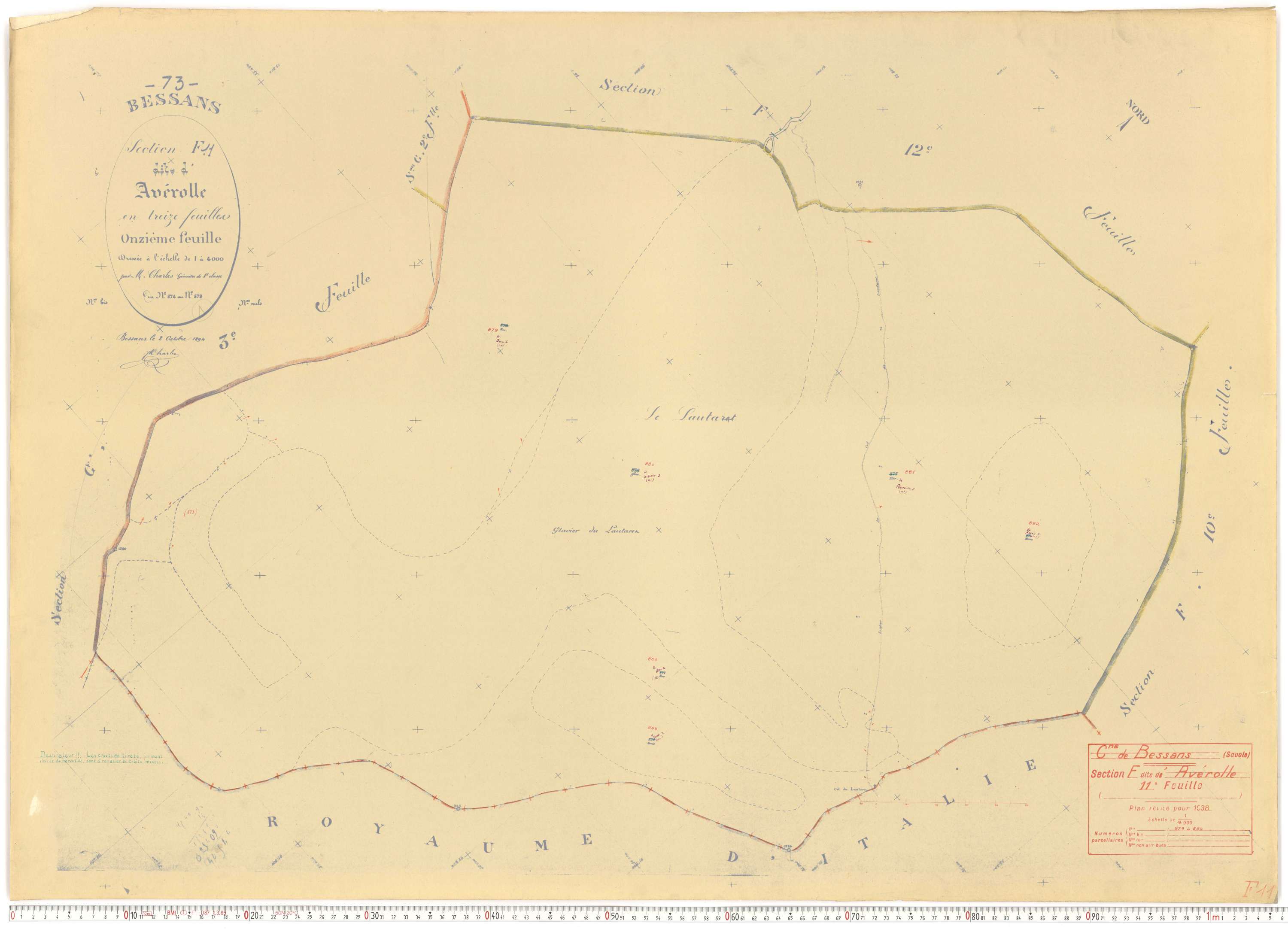 Bessans - Plans cadastraux du cadastre rénové.