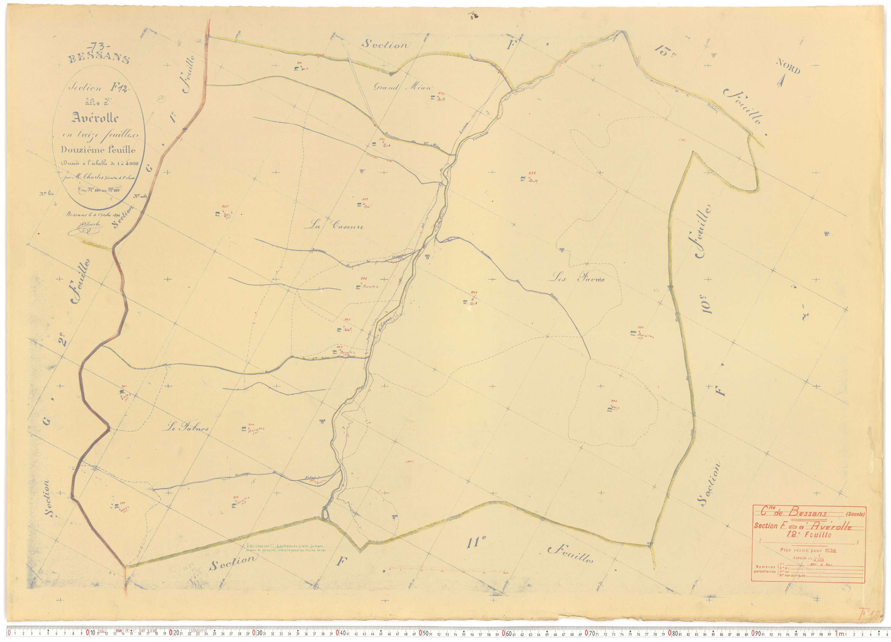 Bessans - Plans cadastraux du cadastre rénové.