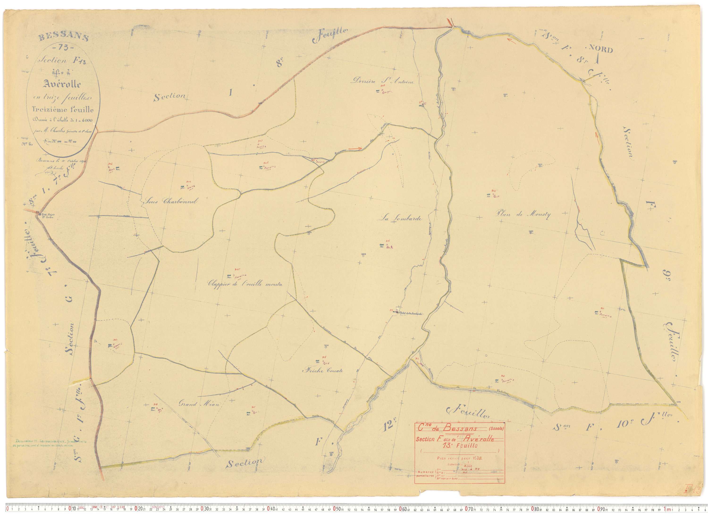 Bessans - Plans cadastraux du cadastre rénové.