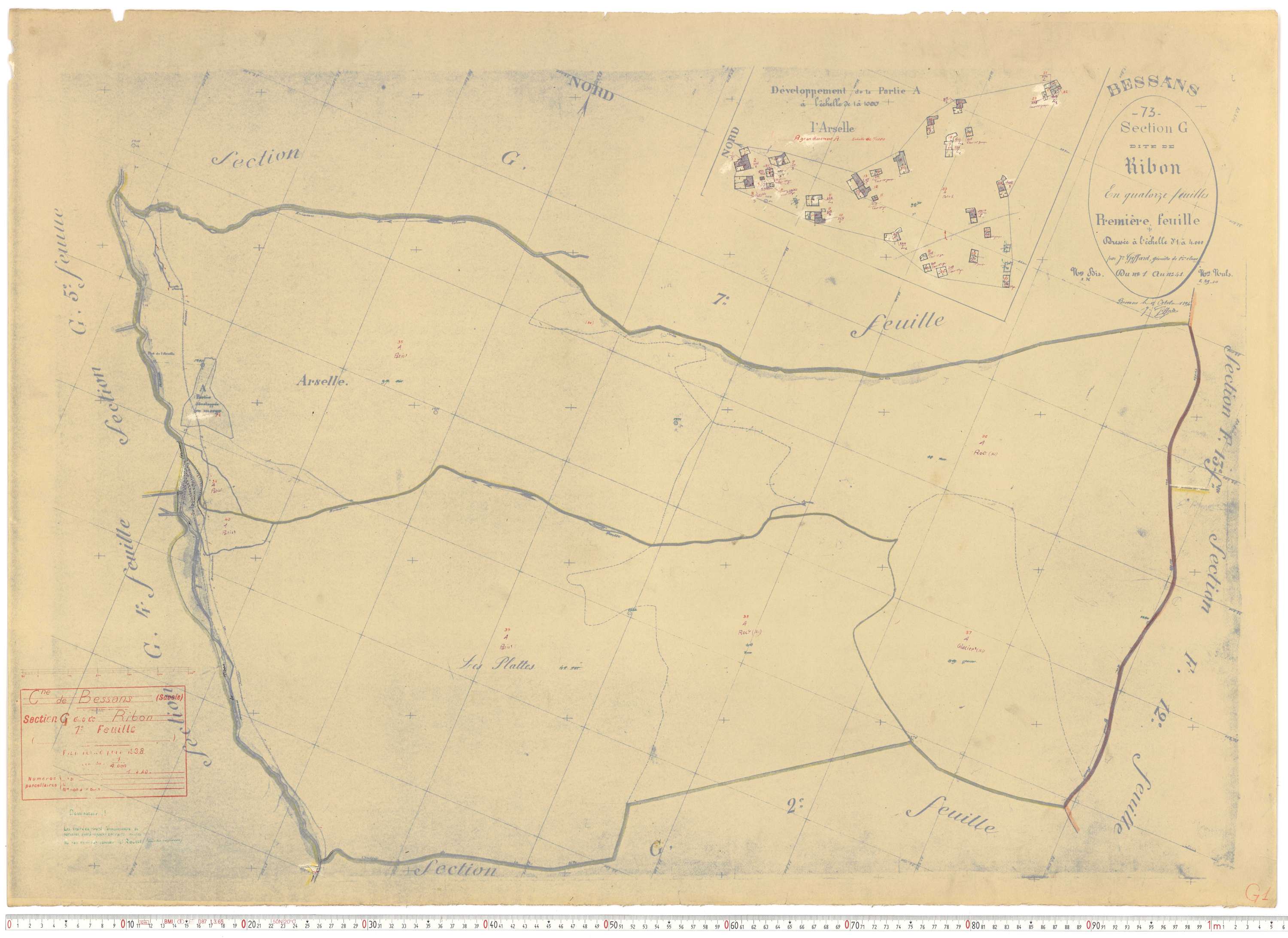 Bessans - Plans cadastraux du cadastre rénové.