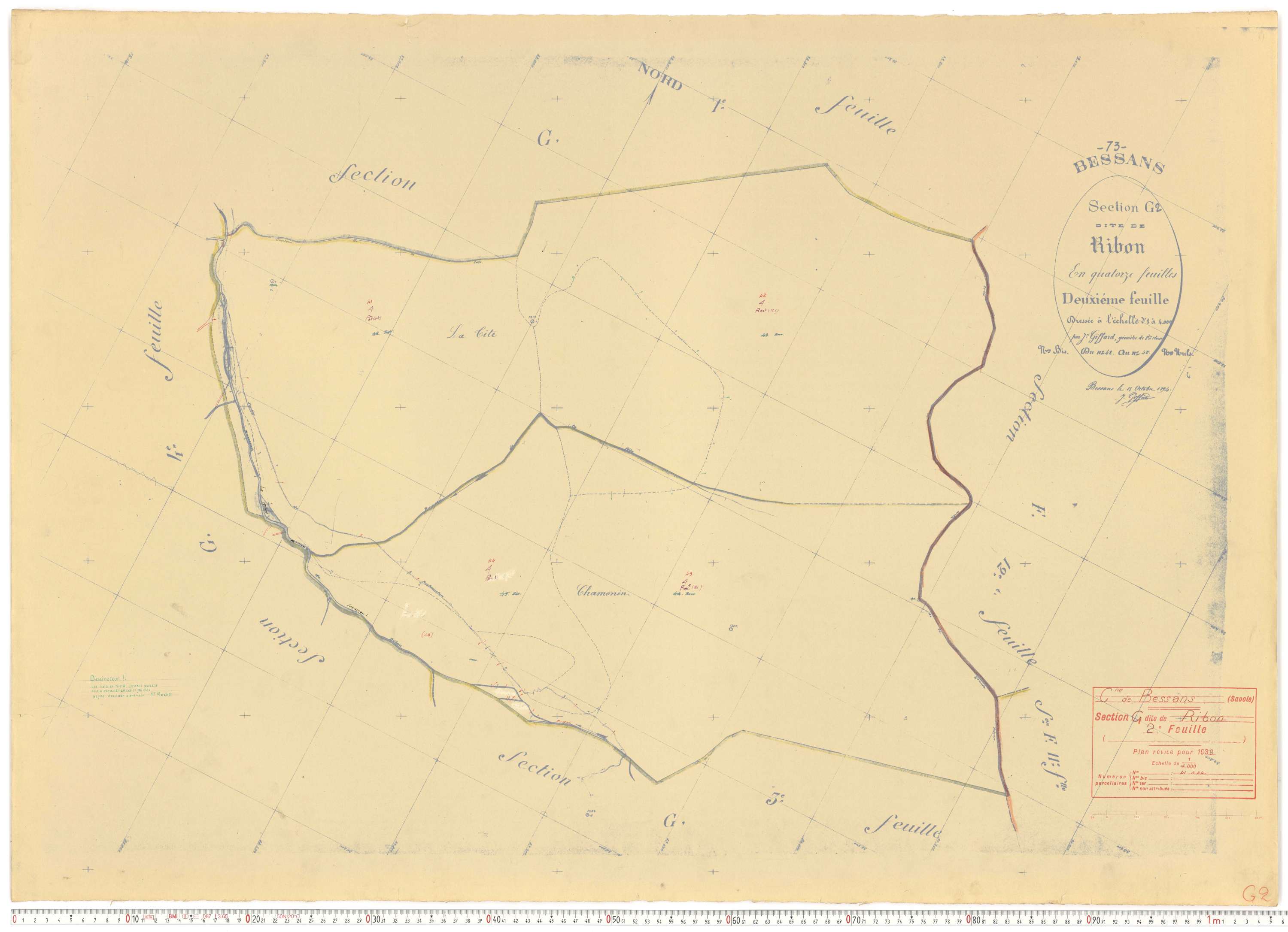Bessans - Plans cadastraux du cadastre rénové.
